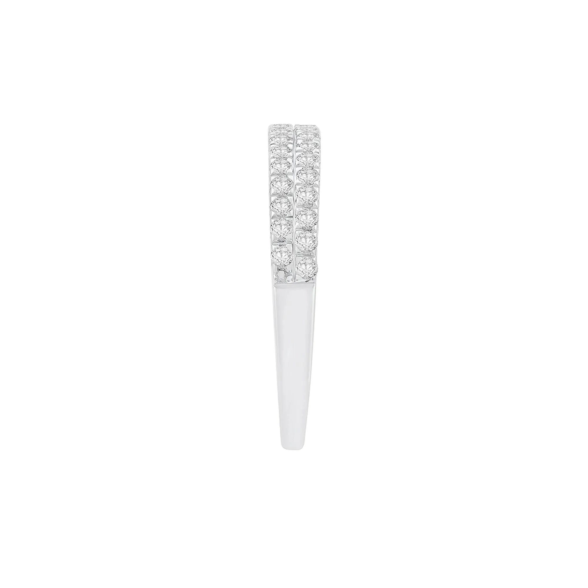 3/8 CT. Tw. Double-Row Diamond Wedding Band Ring 10K White Gold Round Brilliant Cut Size 9 - Image 3