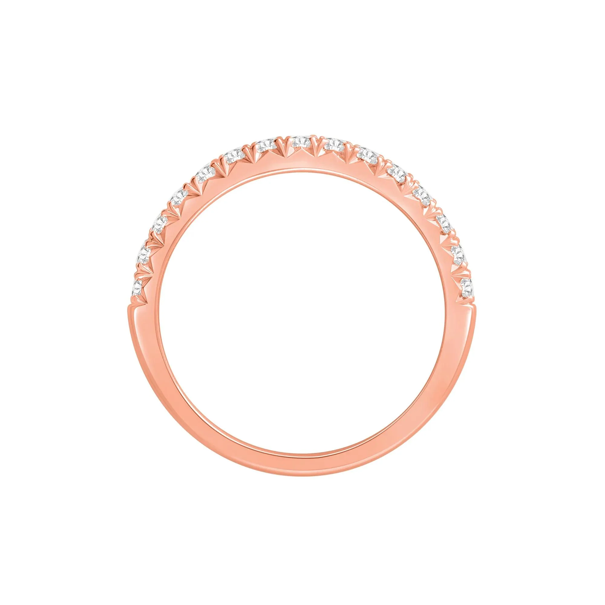1/2 CT. Tw. Lab Grown Diamond Anniversary Band Ring 14K Rose Gold Round Brilliant Cut Size 5 - Image 2