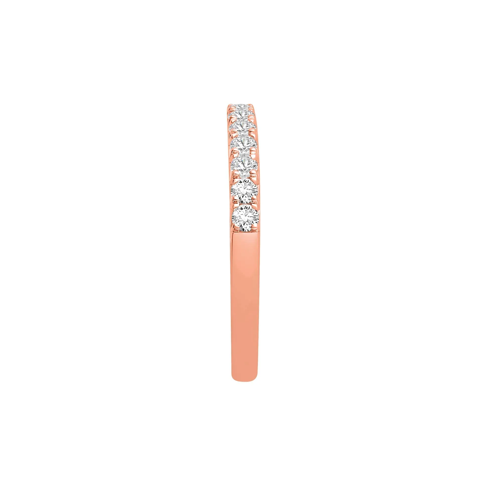 1/2 CT. Tw. Lab Grown Diamond Anniversary Band Ring 14K Rose Gold Round Brilliant Cut Size 7.5 - Image 3