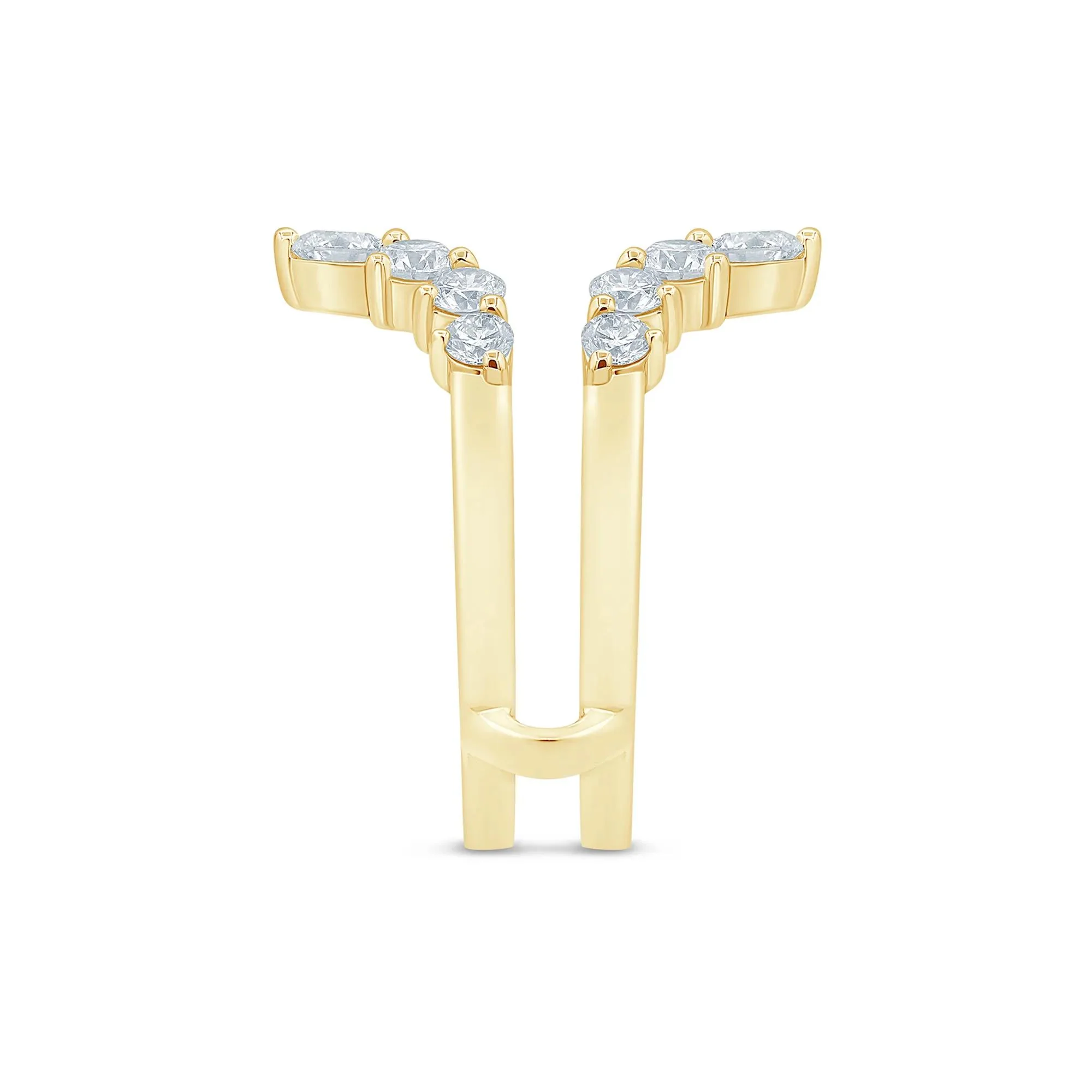 1/2 CT. Tw. Lab Grown Diamond Contour Ring Enhancer 14K Gold Yellow Size 5 5mm - Image 3