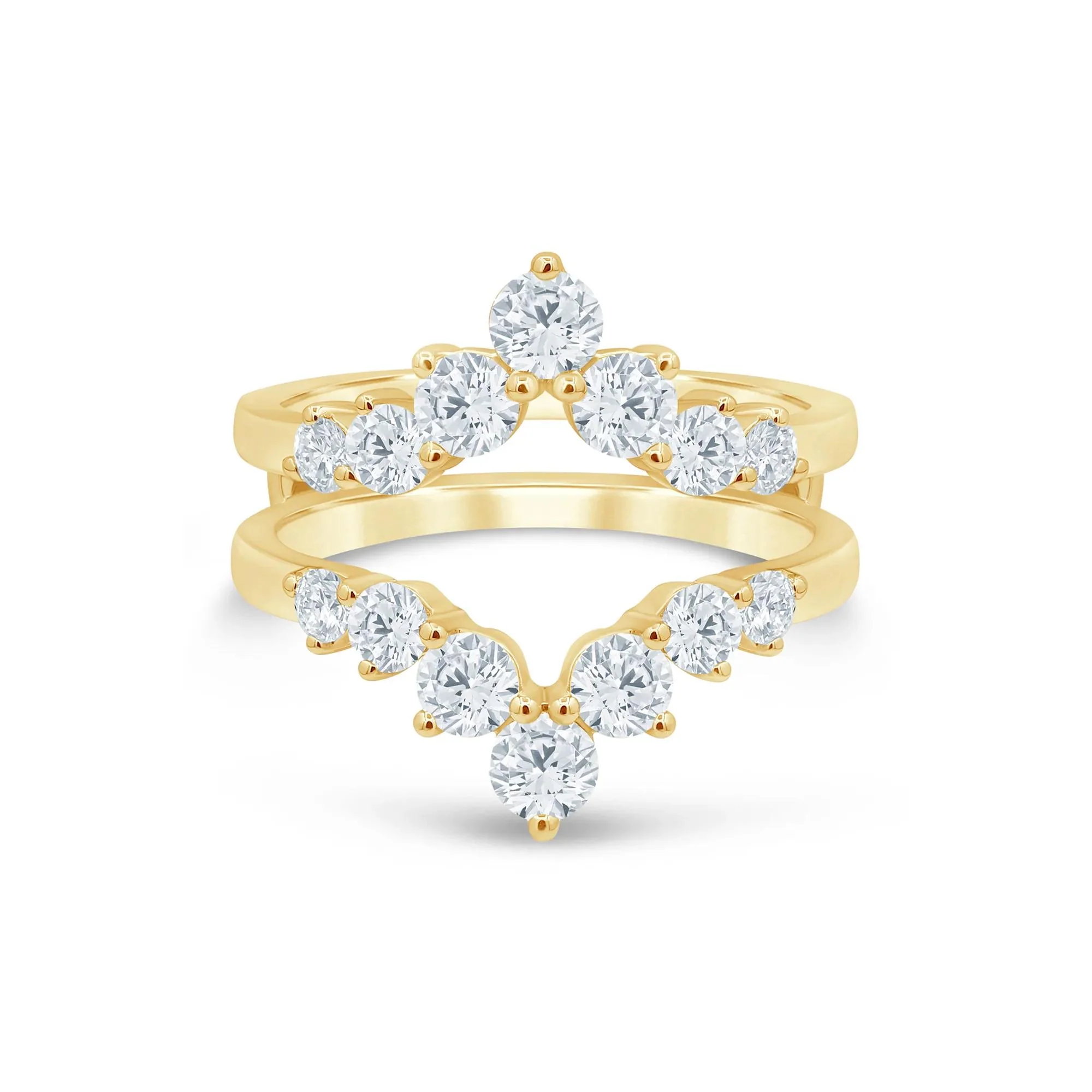 1/2 CT. Tw. Lab Grown Diamond Contour Ring Enhancer 14K Gold Yellow Size 6 5mm