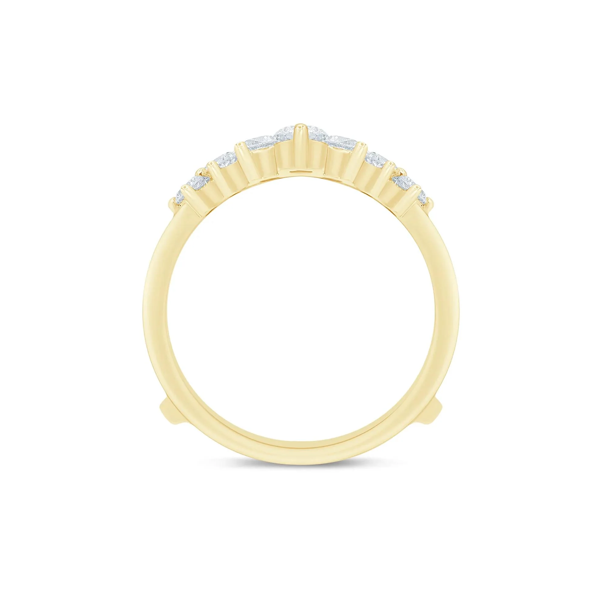 1/2 CT. Tw. Lab Grown Diamond Contour Ring Enhancer 14K Gold Yellow Size 9 5mm - Image 2