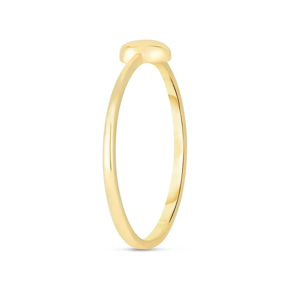 Heart Stacking Ring 14K Yellow Gold Size 7 - Image 3