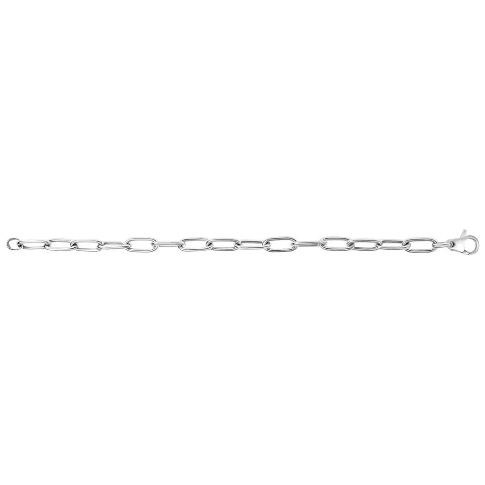 Paperclip Chain Necklace .925 Sterling Silver Gray Size 18" - Image 2
