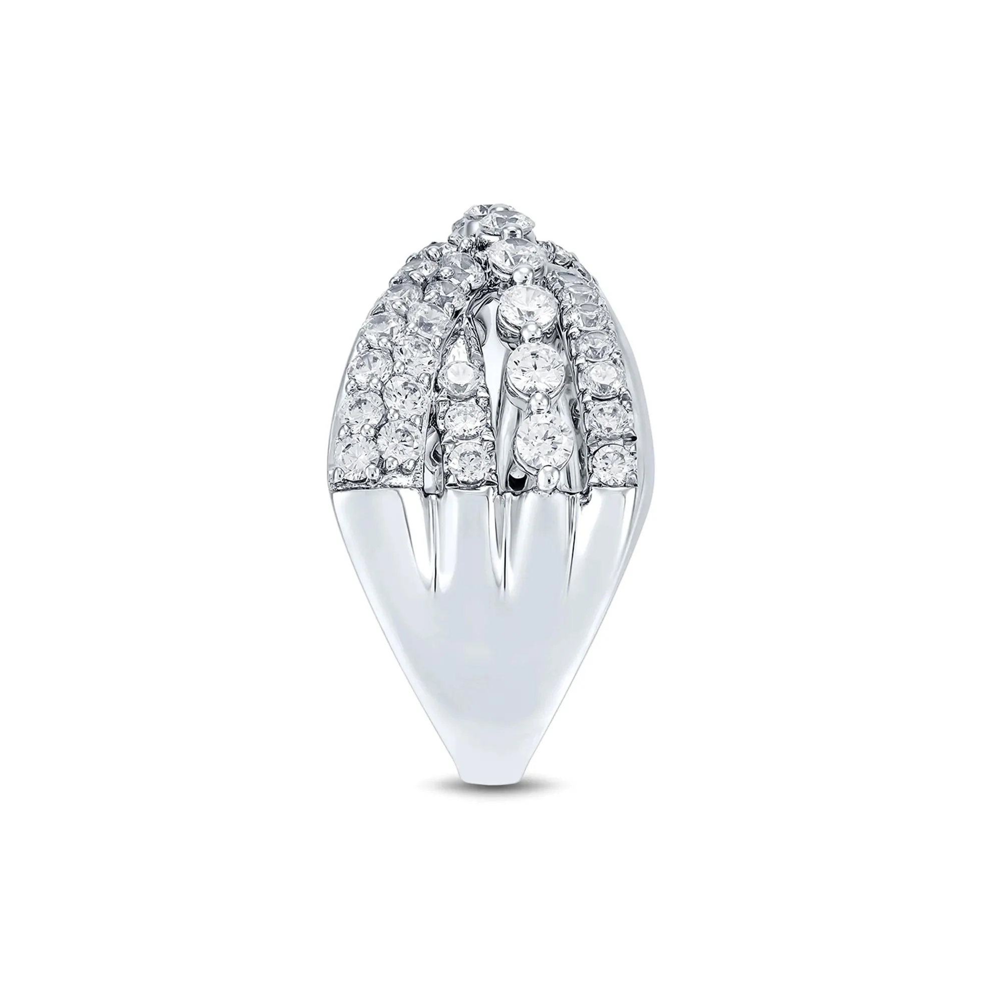 1 3/4 CT. Tw. Lab-Grown Diamond Crossover Ring 14K White Gold Round Brilliant Cut Size 8.5 - Image 3