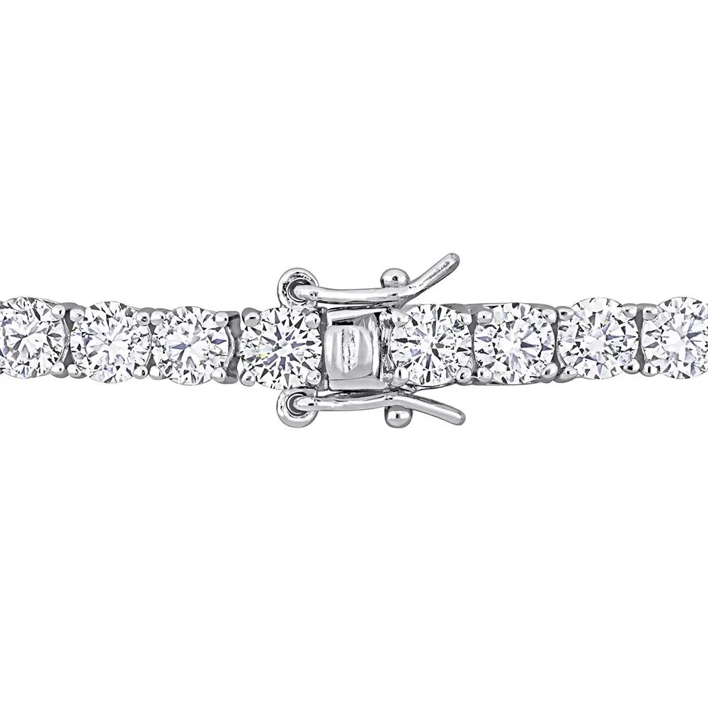 Moissanite Tennis Bracelet .925 Sterling Silver (9 1/2 CT. Dew) White Size 4.00mm - Image 3