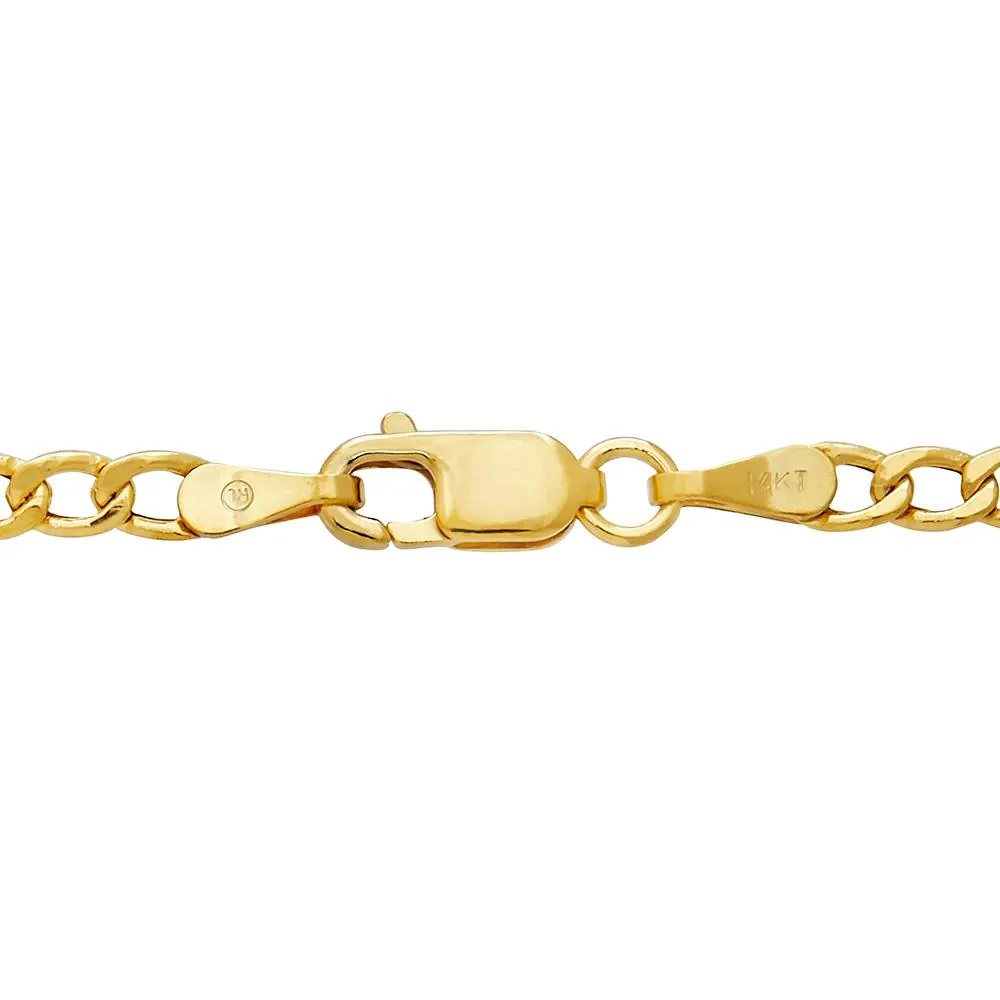 Figaro Link Chain 14K Yellow Gold Necklace Size 22" - Image 4