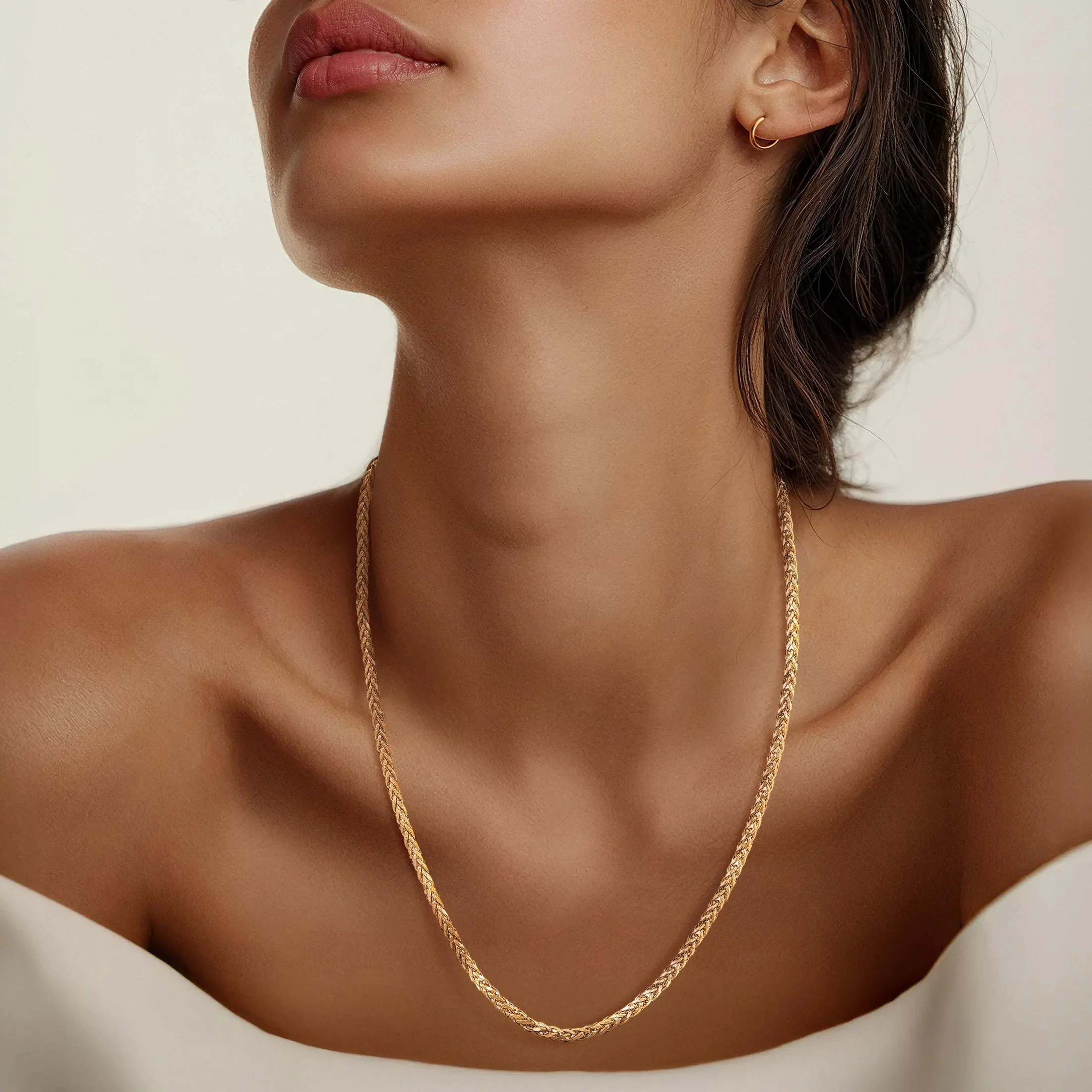 Wheat Chain 14K Yellow Gold Necklace Size 22" - Image 3