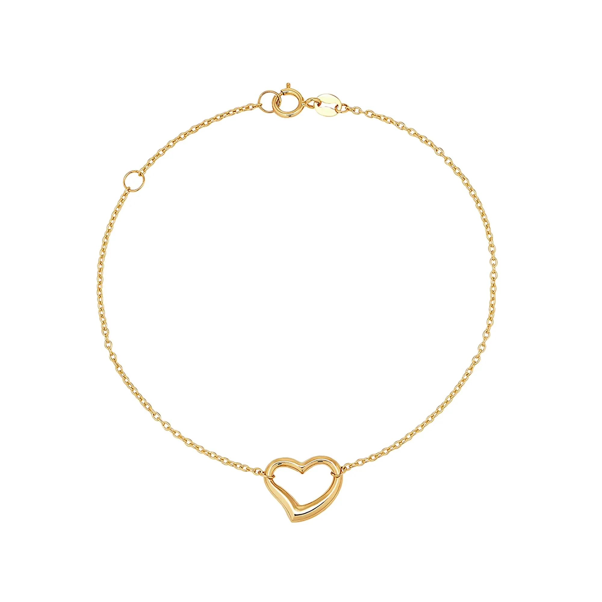 Open Heart Bracelet 14K Yellow Gold Size 11.00mm - Image 2