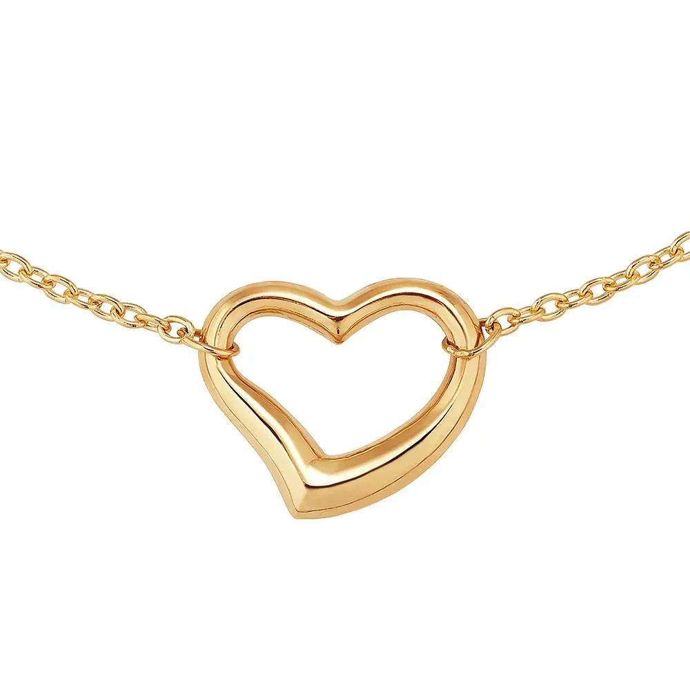 Open Heart Bracelet 14K Yellow Gold Size 11.00mm - Image 3