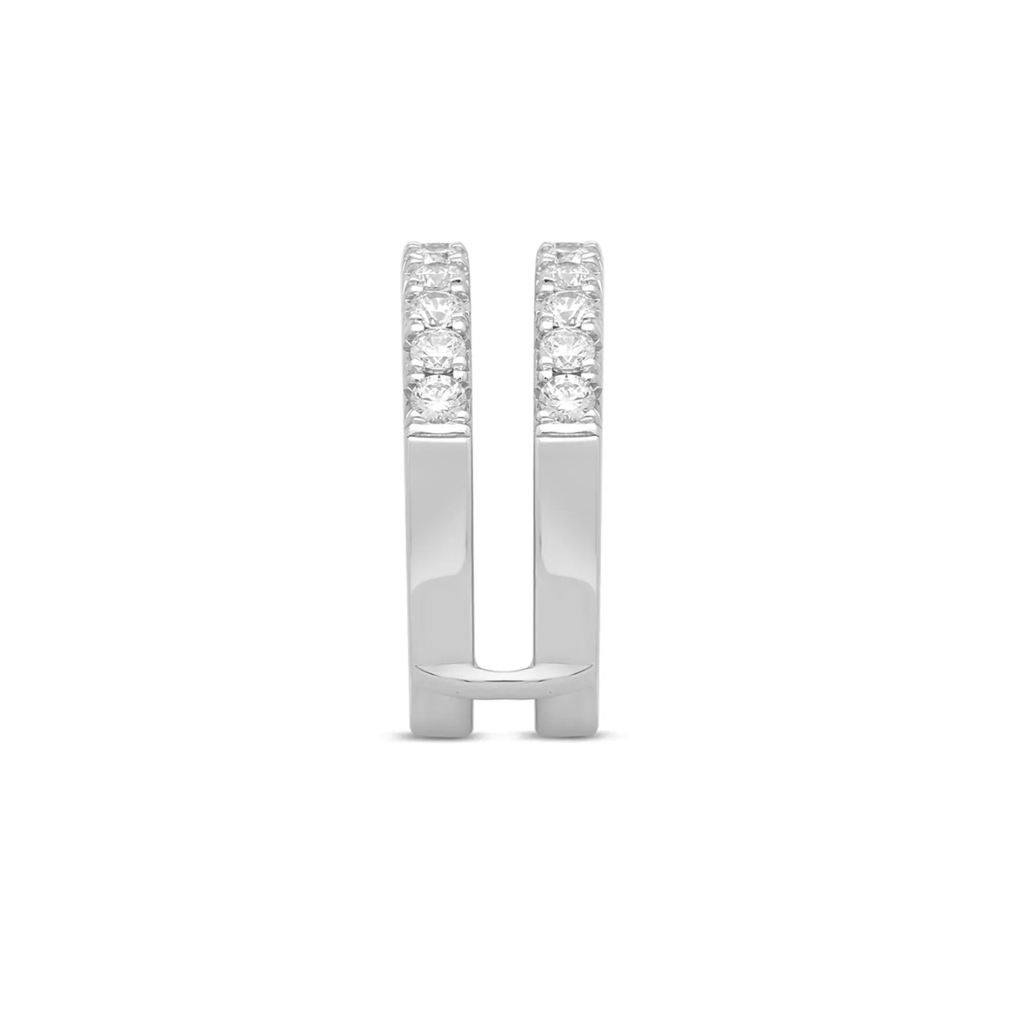 1 CT. Tw. Lab Grown Diamond French Pavé Ring Enhancer 14K White Gold Size 7.5mm - Image 3