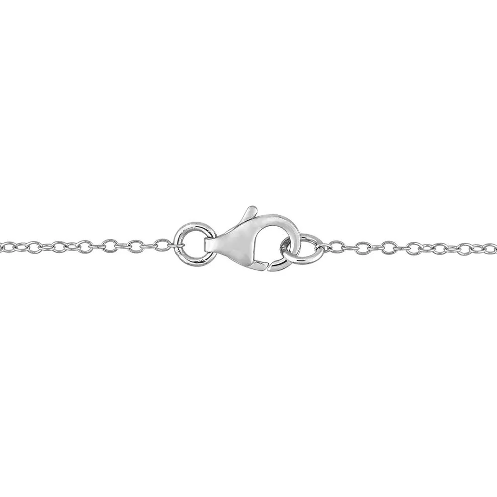 Pear-Shaped Moissanite Pendant Necklace with Bezel-Set Diamonds .925 Sterling Silver (1/2 CT. Dew) White Size 18" - Image 3