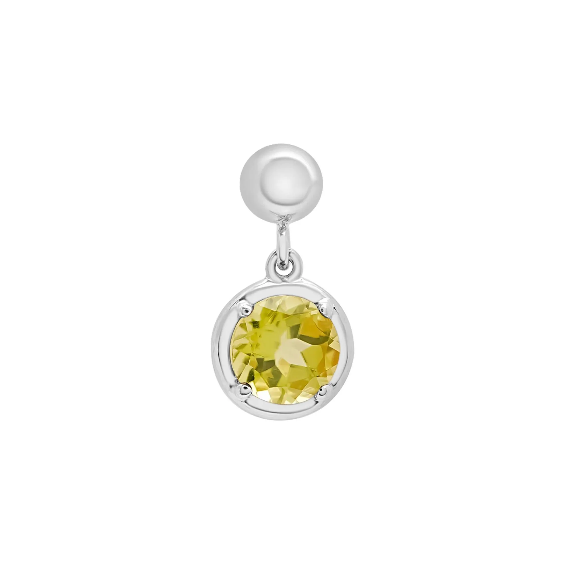Peridot Birthstone Bead Charm .925 Sterling Silver White Size 12.00mm - Image 5