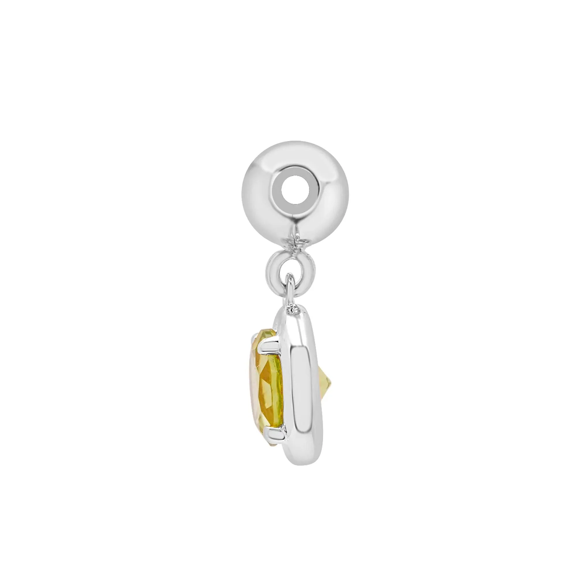 Peridot Birthstone Bead Charm .925 Sterling Silver White Size 12.00mm - Image 6