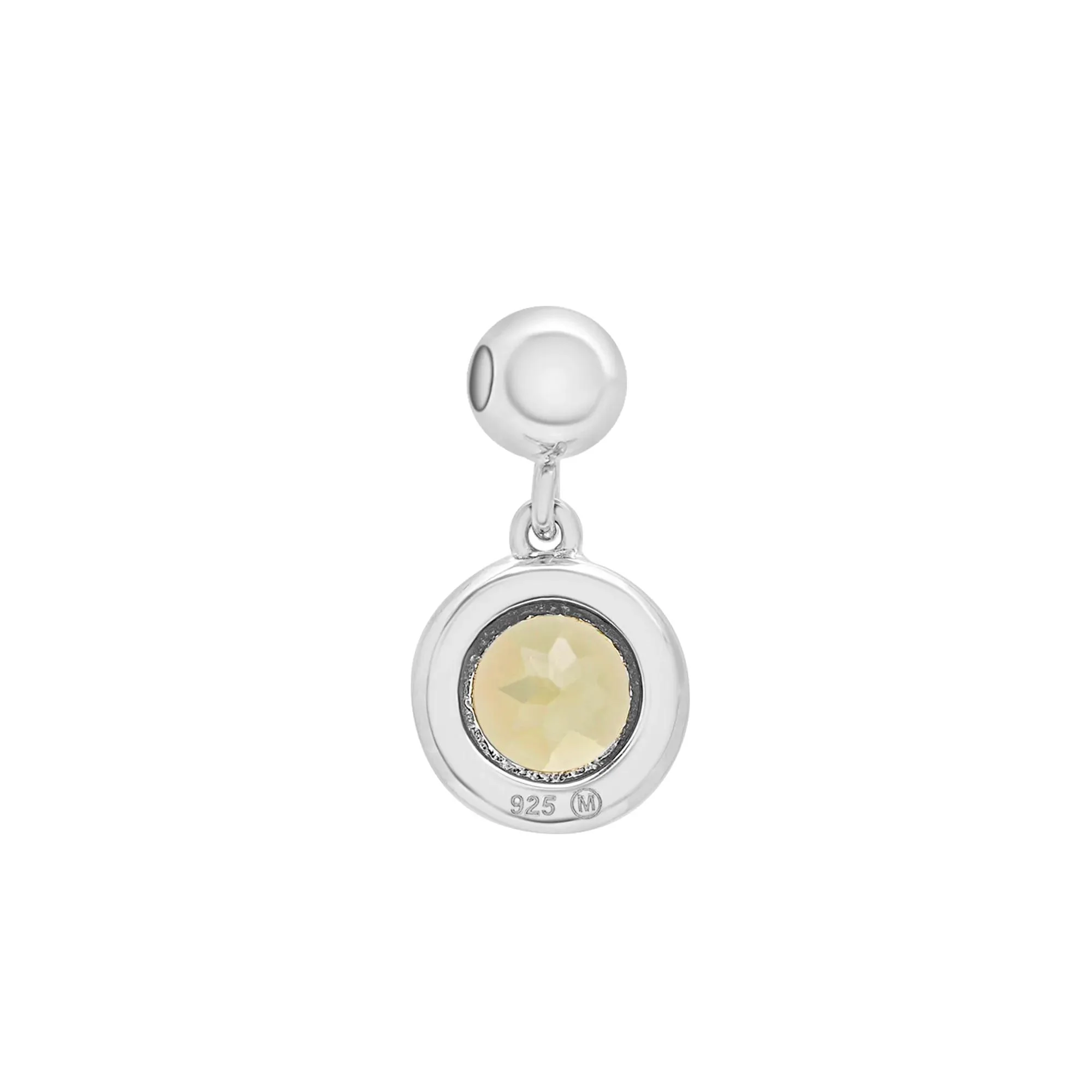 Peridot Birthstone Bead Charm .925 Sterling Silver White Size 12.00mm - Image 7
