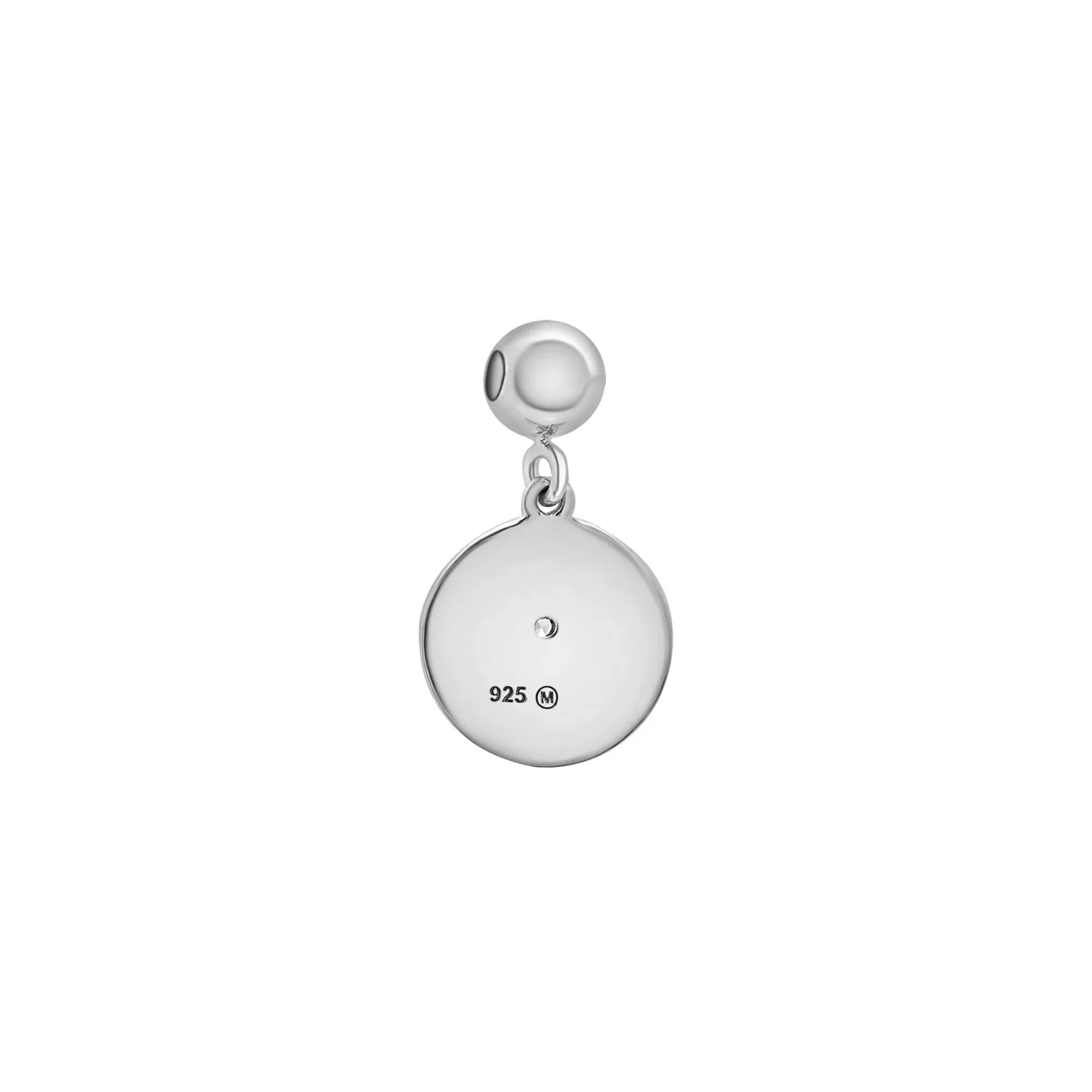 Diamond Accent Bee Disc Bead Charm .925 Sterling Silver White Size 11.50mm - Image 7