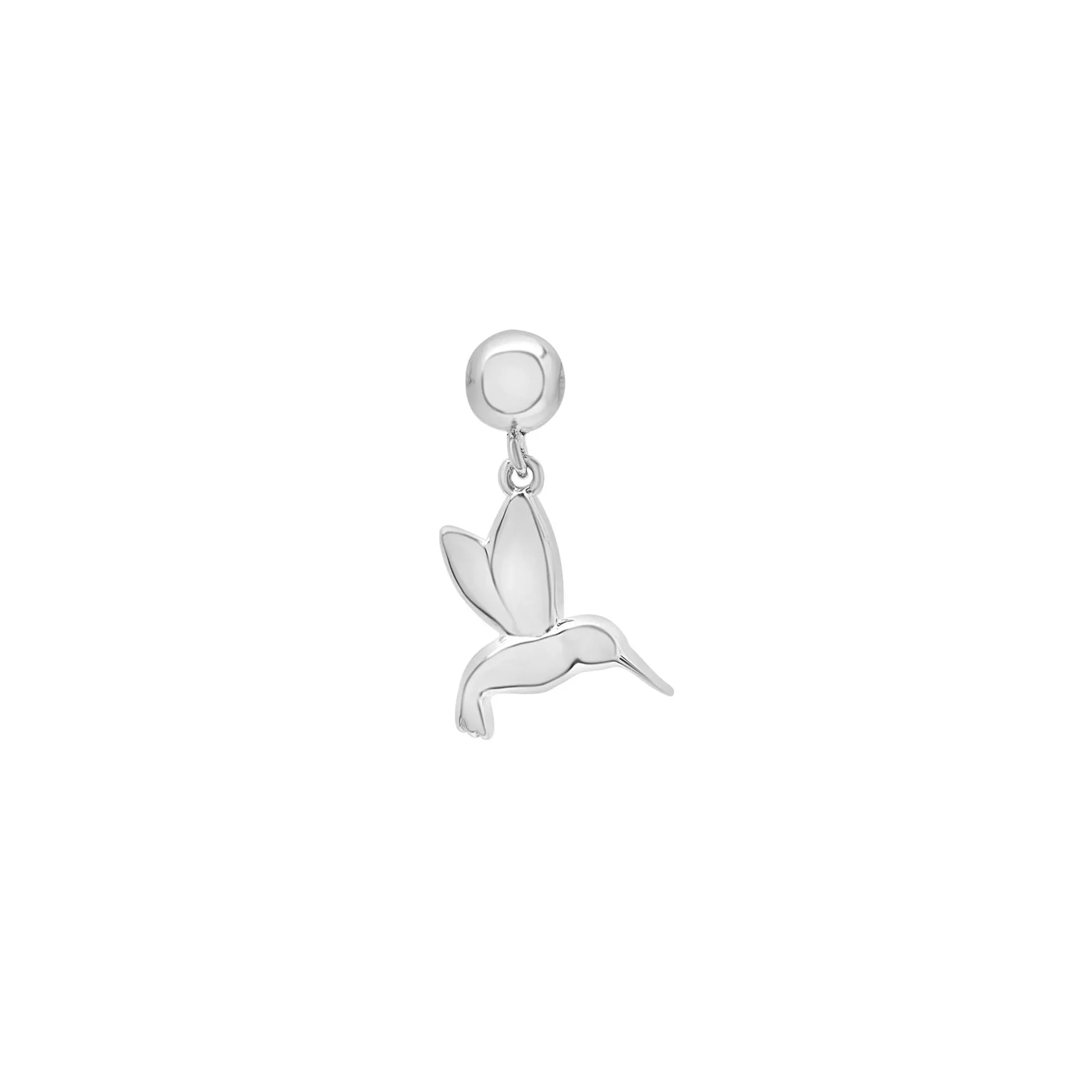 Hummingbird Bead Charm .925 Sterling Silver White Size 15.00mm - Image 5