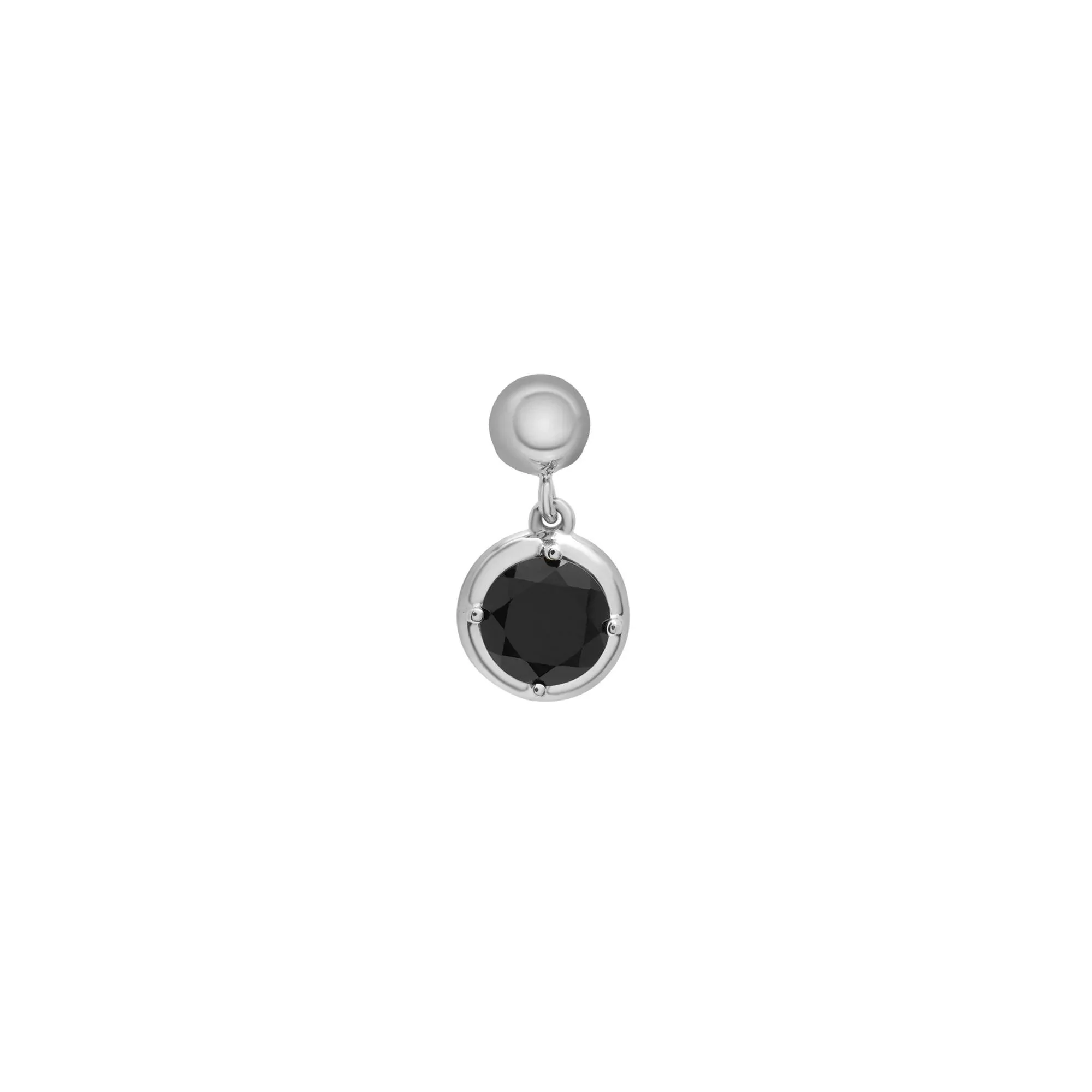 Onyx Bead Charm .925 Sterling Silver White Size 12.00mm - Image 5