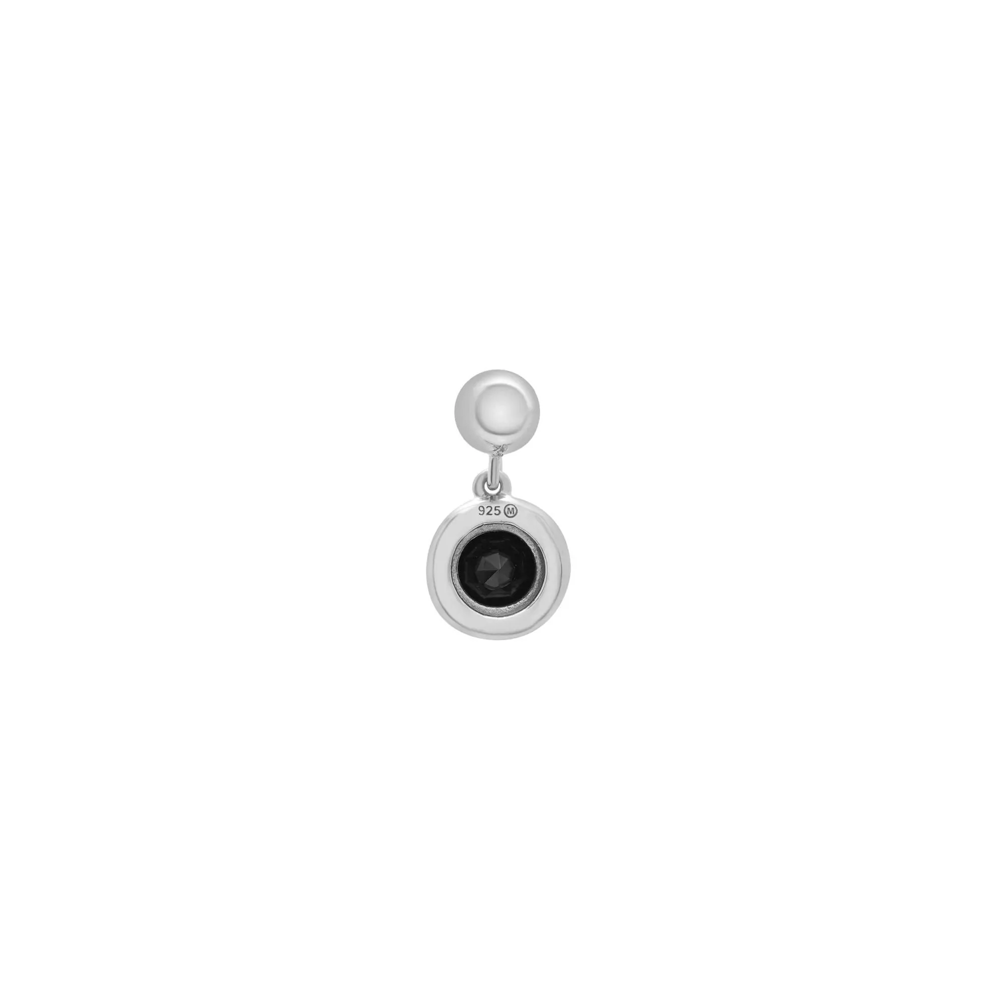 Onyx Bead Charm .925 Sterling Silver White Size 12.00mm - Image 7