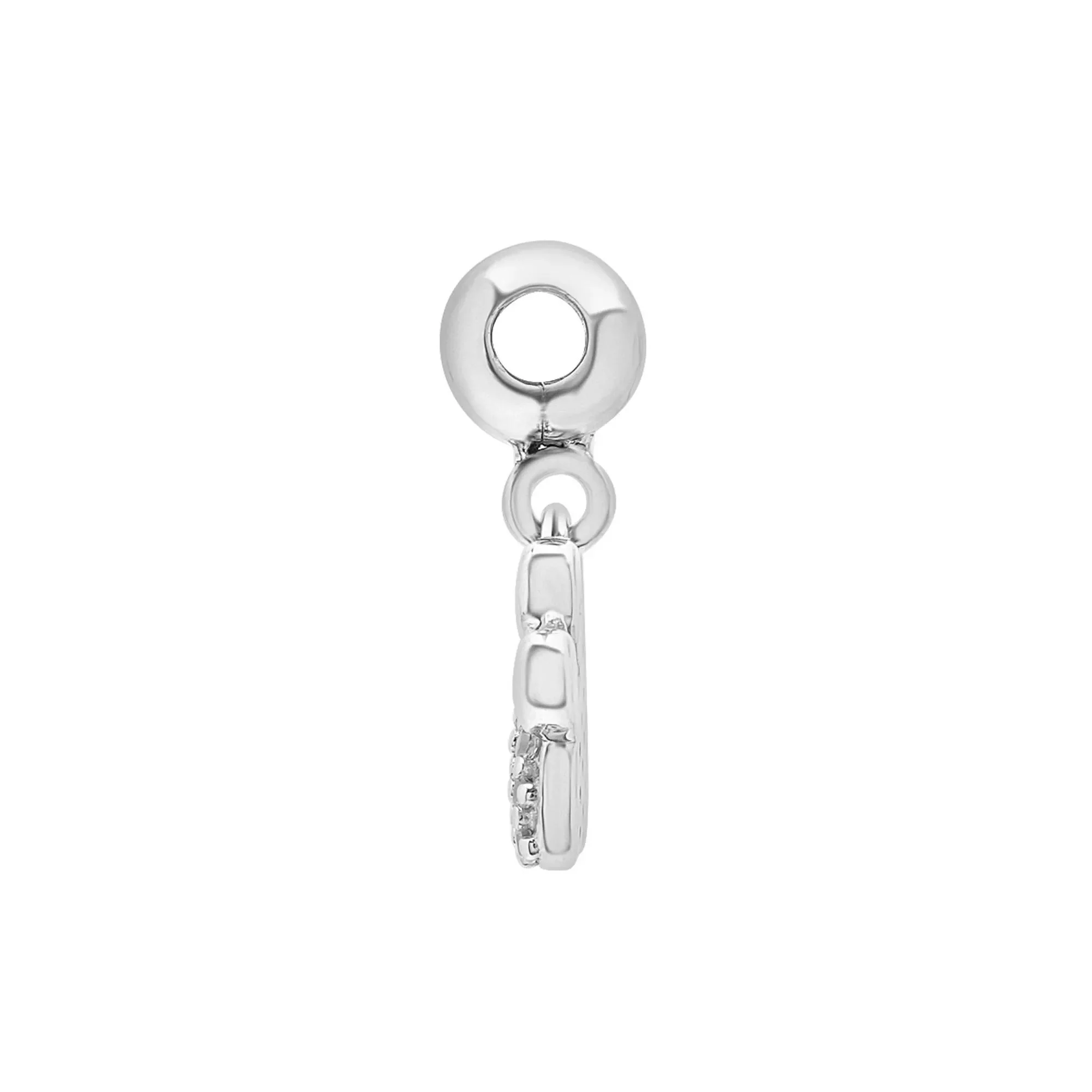 Diamond Accent Paw Bead Charm .925 Sterling Silver White Size 12.00mm - Image 6