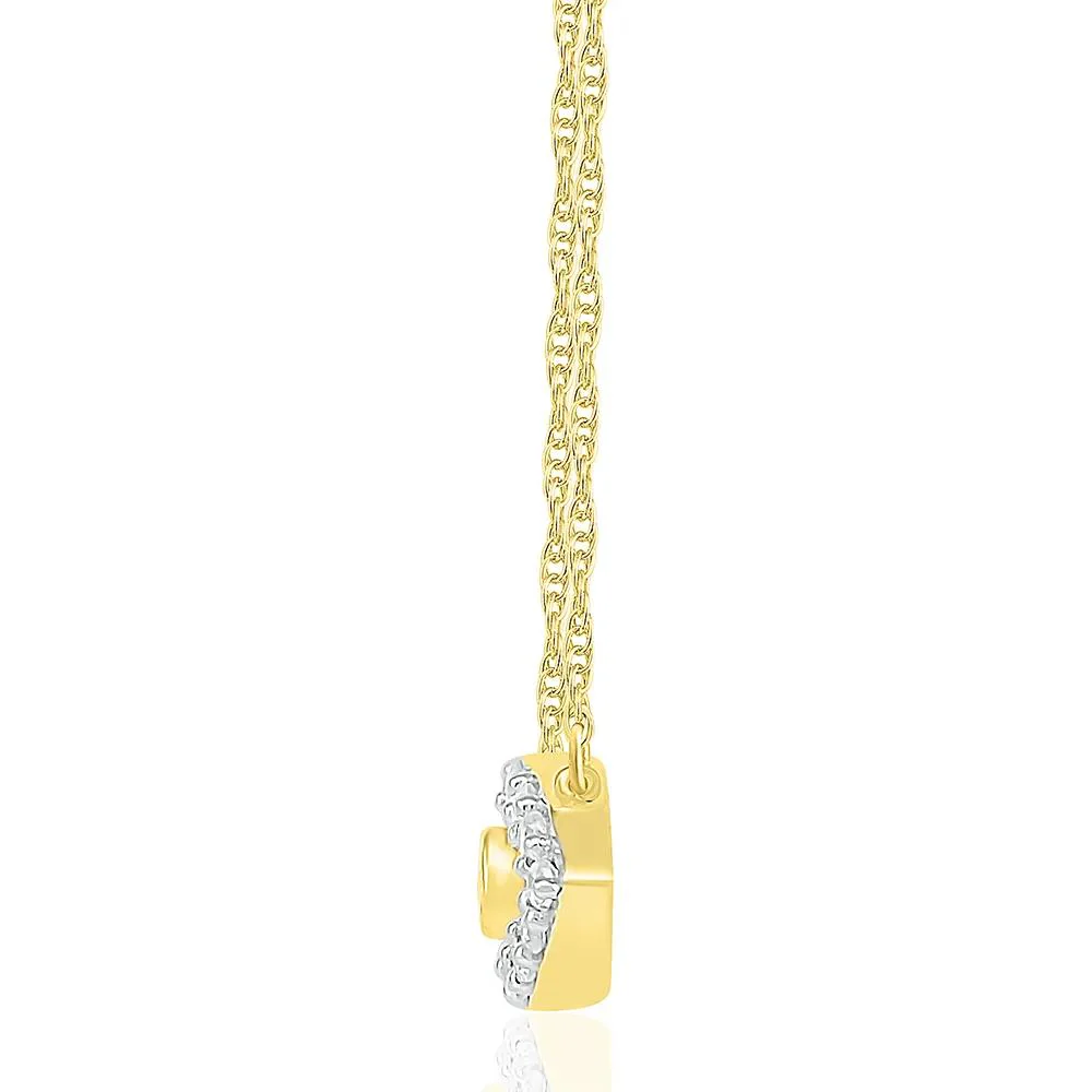 1/10 CT. Tw. Diamond Evil Eye Necklace 10K Yellow Gold Size 17.75" - Image 2