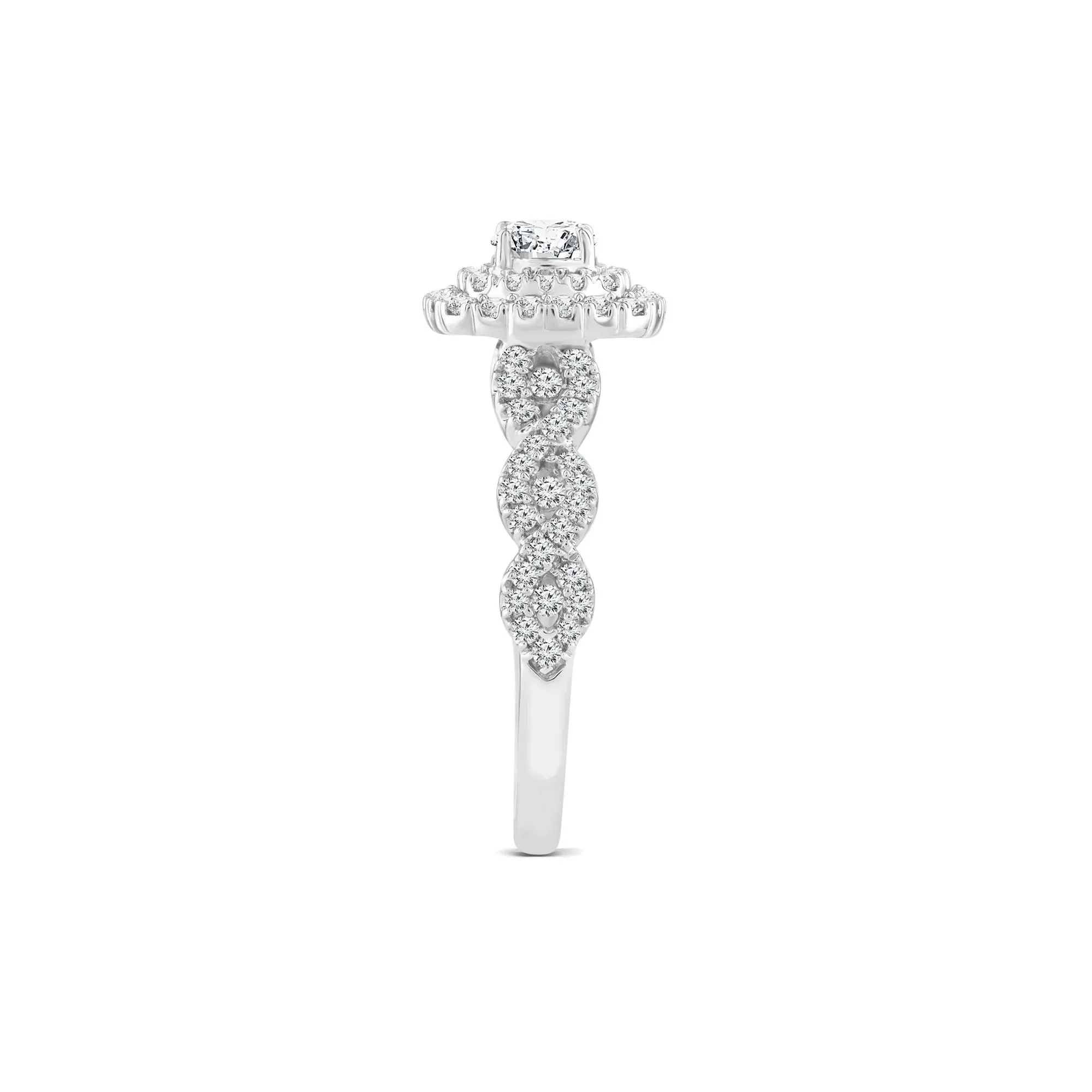1 CT. Tw. Lab Grown Diamond Engagement Ring 10K White Gold Round Brilliant Cut Size 7 1mm - Image 3