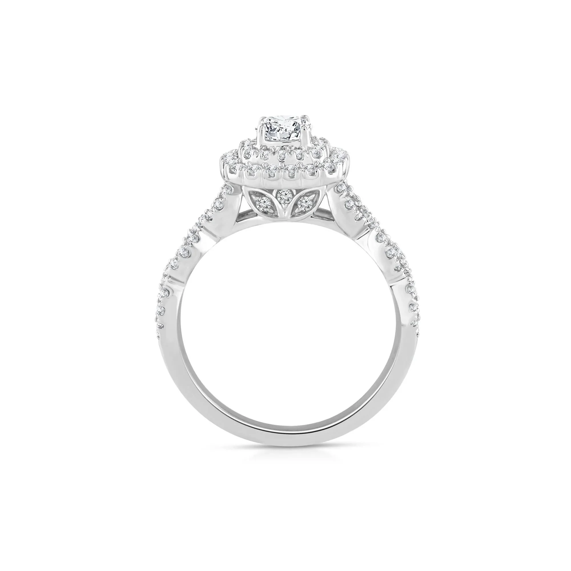 1 CT. Tw. Lab Grown Diamond Engagement Ring 10K White Gold Round Brilliant Cut Size 9 1mm - Image 2