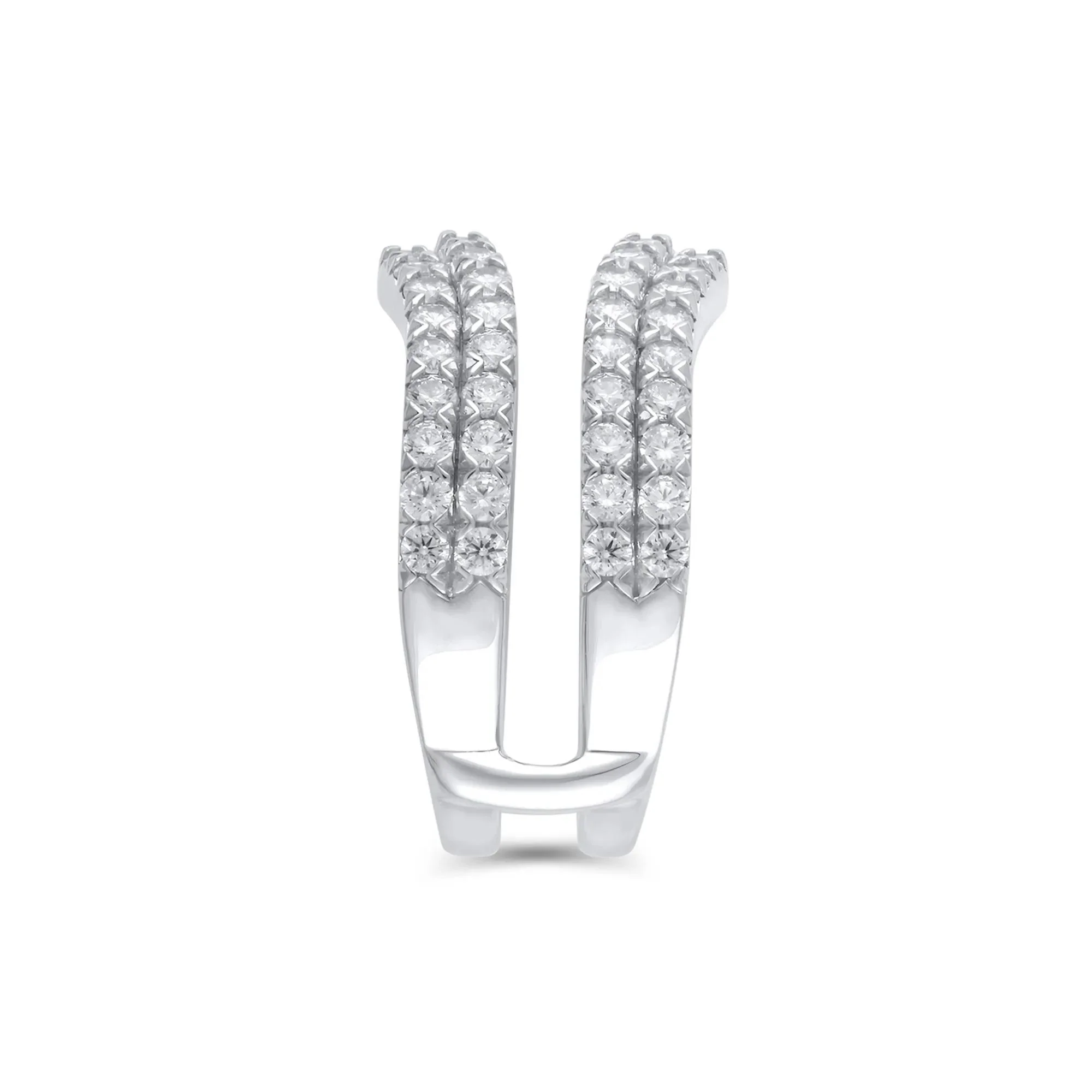 1/2 CT. Tw. Lab Grown Diamond Ring Enhancer 14K White Gold Round Brilliant Cut Size 6 - Image 3