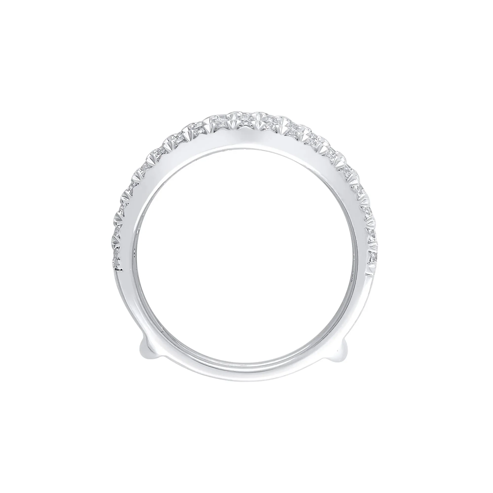 1/2 CT. Tw. Lab Grown Diamond Ring Enhancer 14K White Gold Round Brilliant Cut Size 7.5 - Image 2