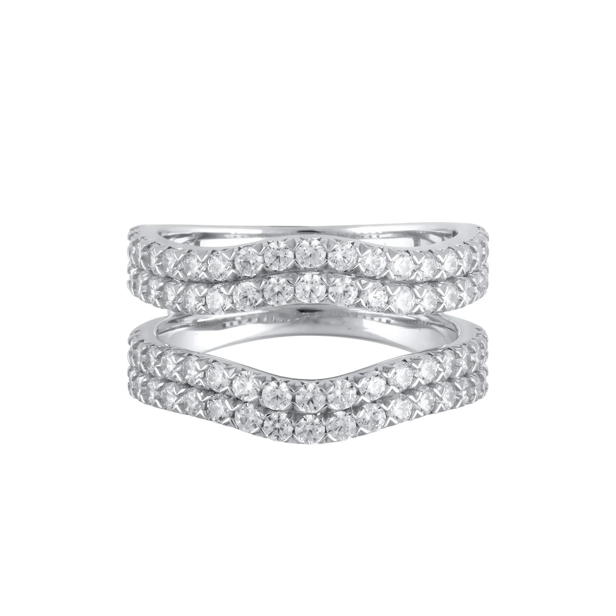 1/2 CT. Tw. Lab Grown Diamond Ring Enhancer 14K White Gold Round Brilliant Cut Size 8