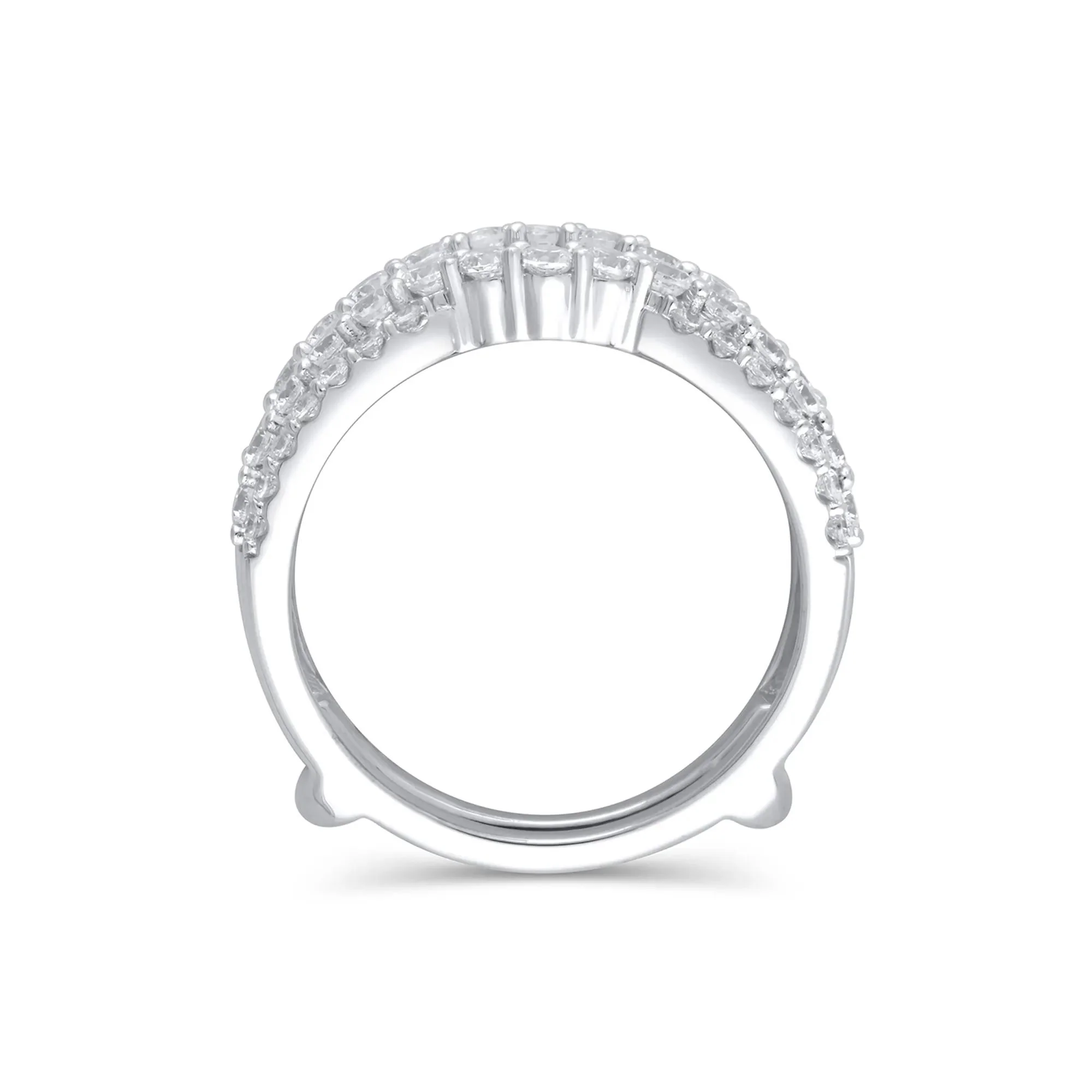 1/4 CT. Tw. Lab Grown Diamond Ring Enhancer 14K White Gold Round Brilliant Cut Size 9 - Image 2