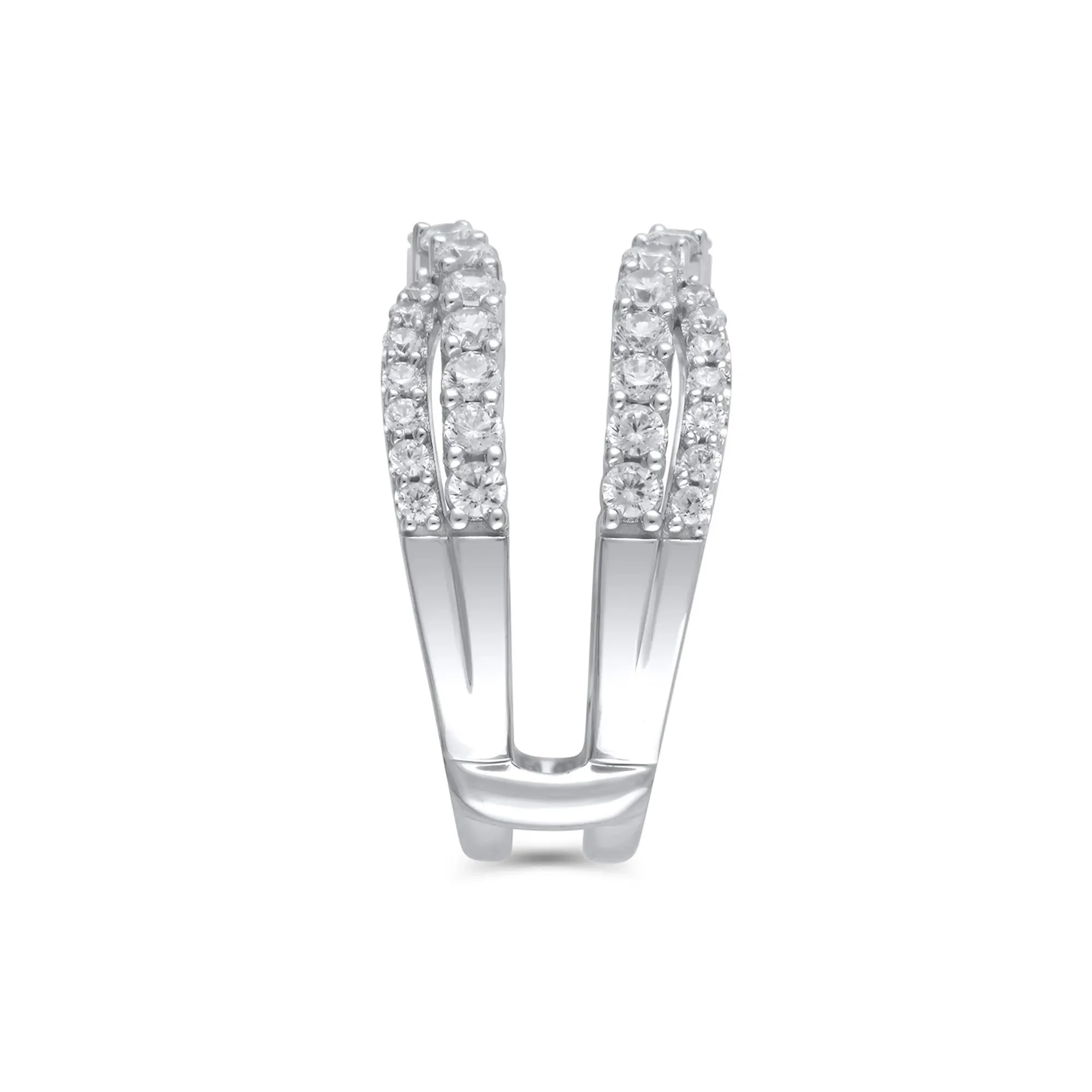 1/4 CT. Tw. Lab Grown Diamond Ring Enhancer 14K White Gold Round Brilliant Cut Size 9 - Image 3