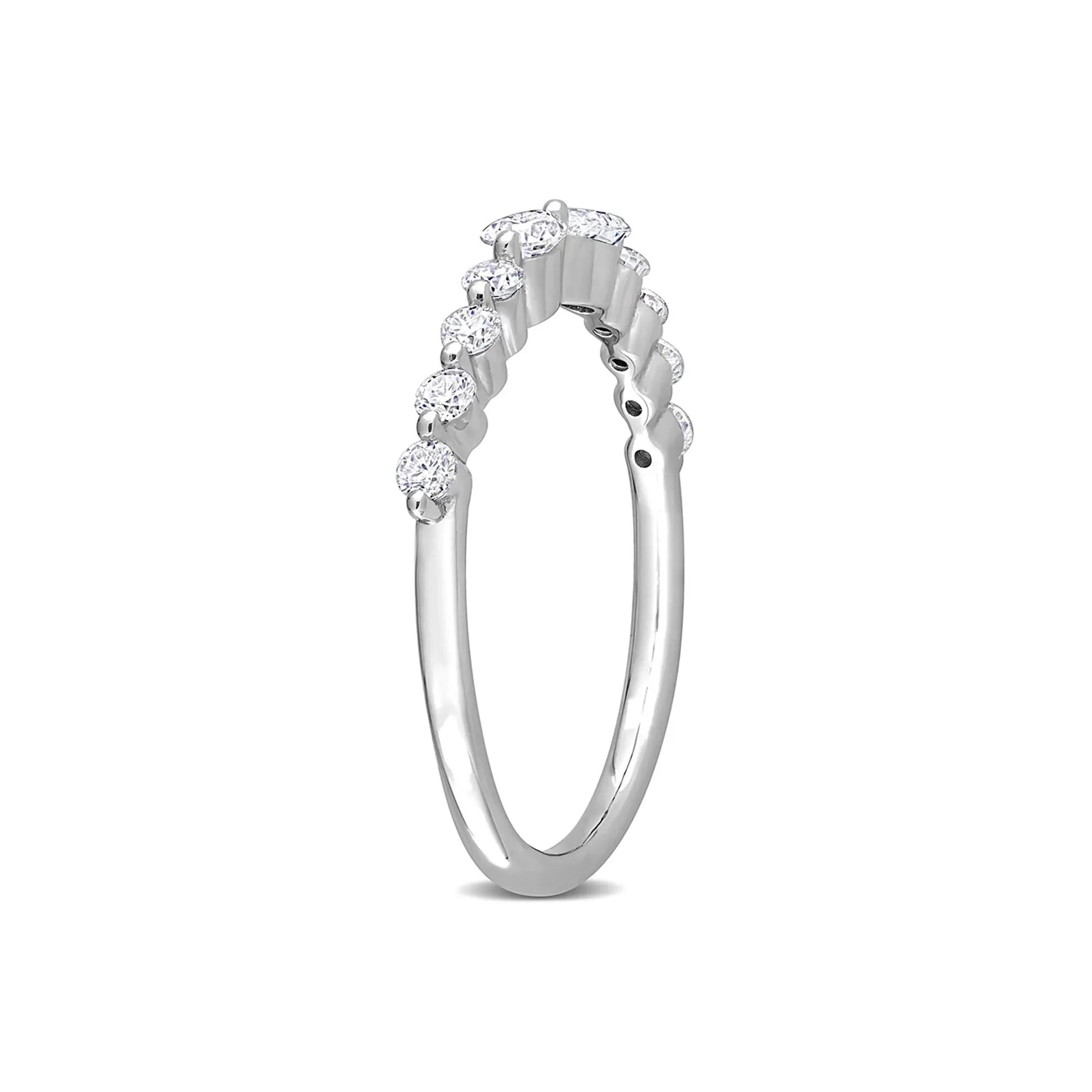 Pear-Shaped Moissanite Stacking Ring .925 Sterling Silver (2/5 CT. Dew) White Size 5 - Image 3