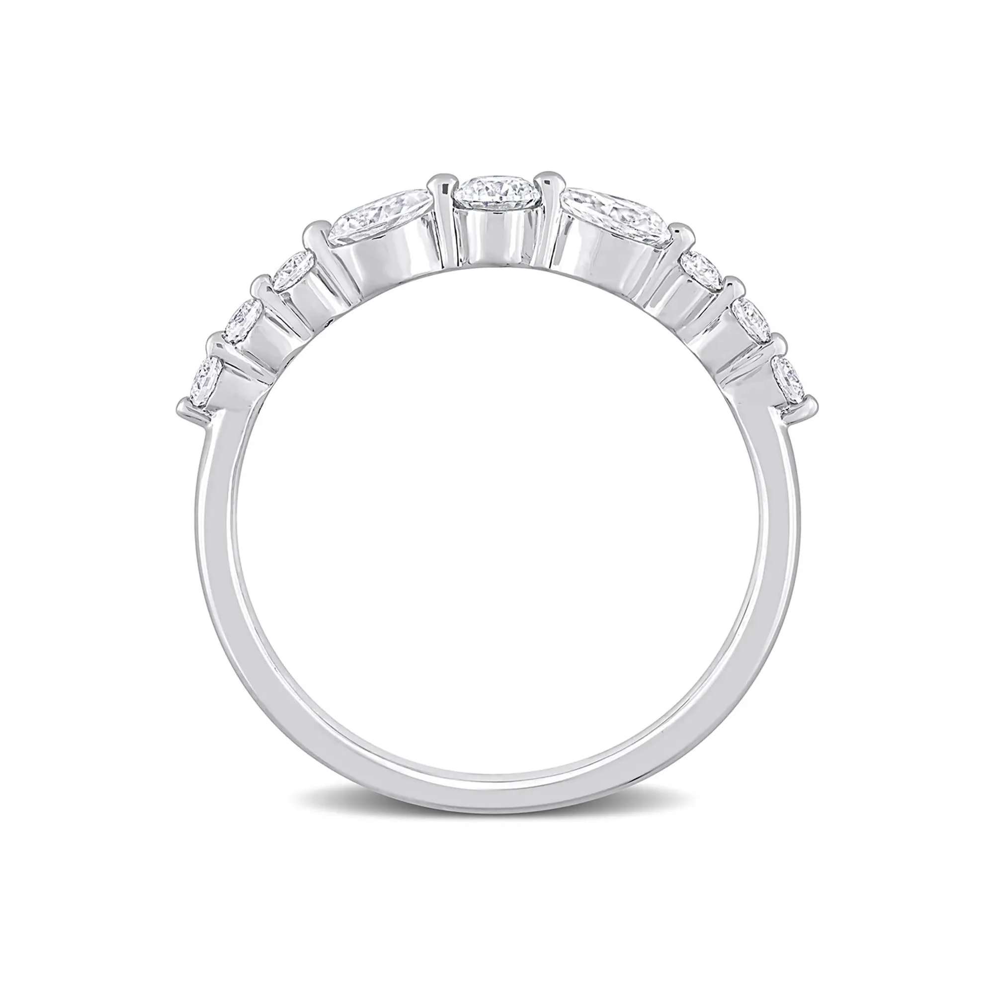 Moissanite Band Ring .925 Sterling Silver (2/5 CT. Dew) White Size 10 - Image 2