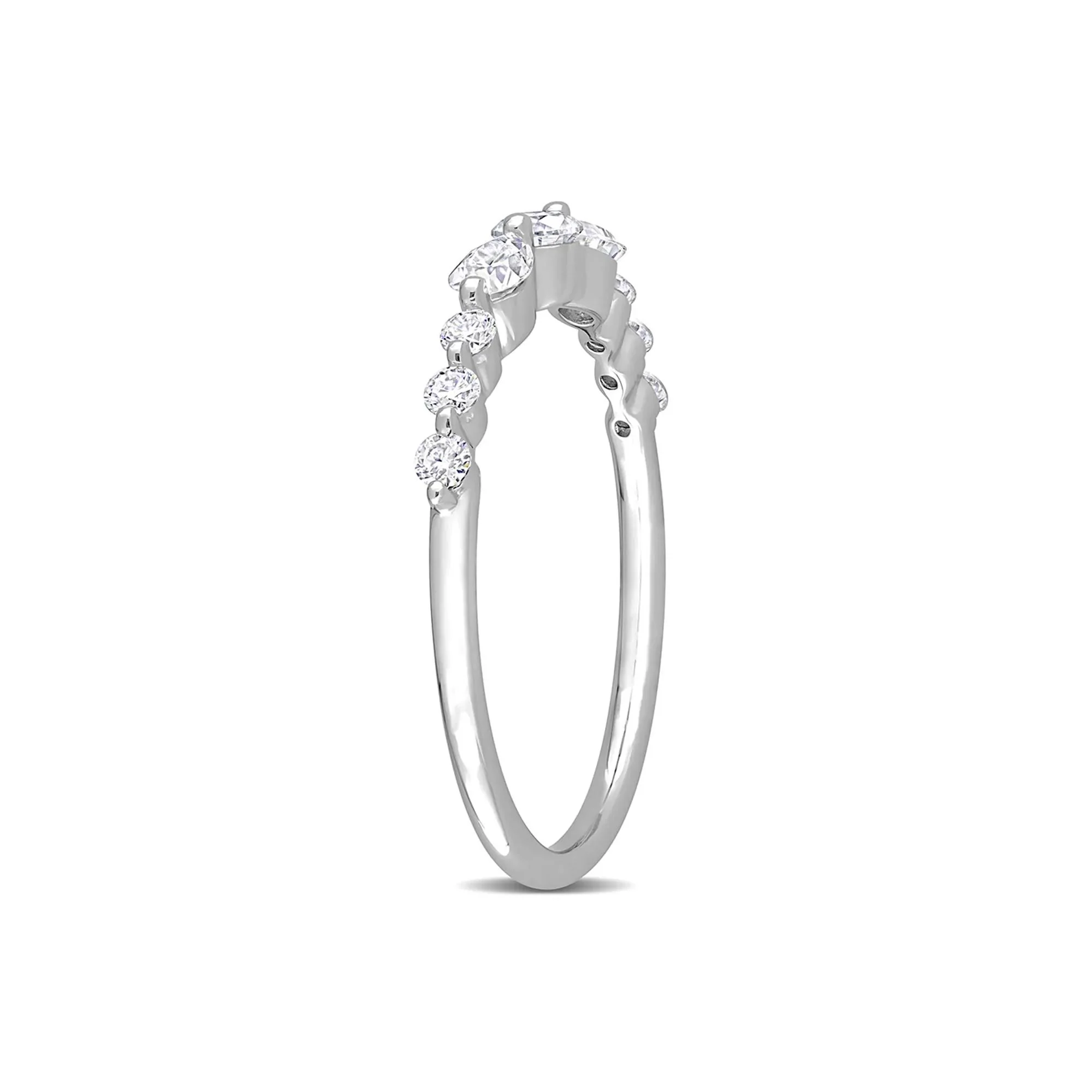 Moissanite Band Ring .925 Sterling Silver (2/5 CT. Dew) White Size 10 - Image 3