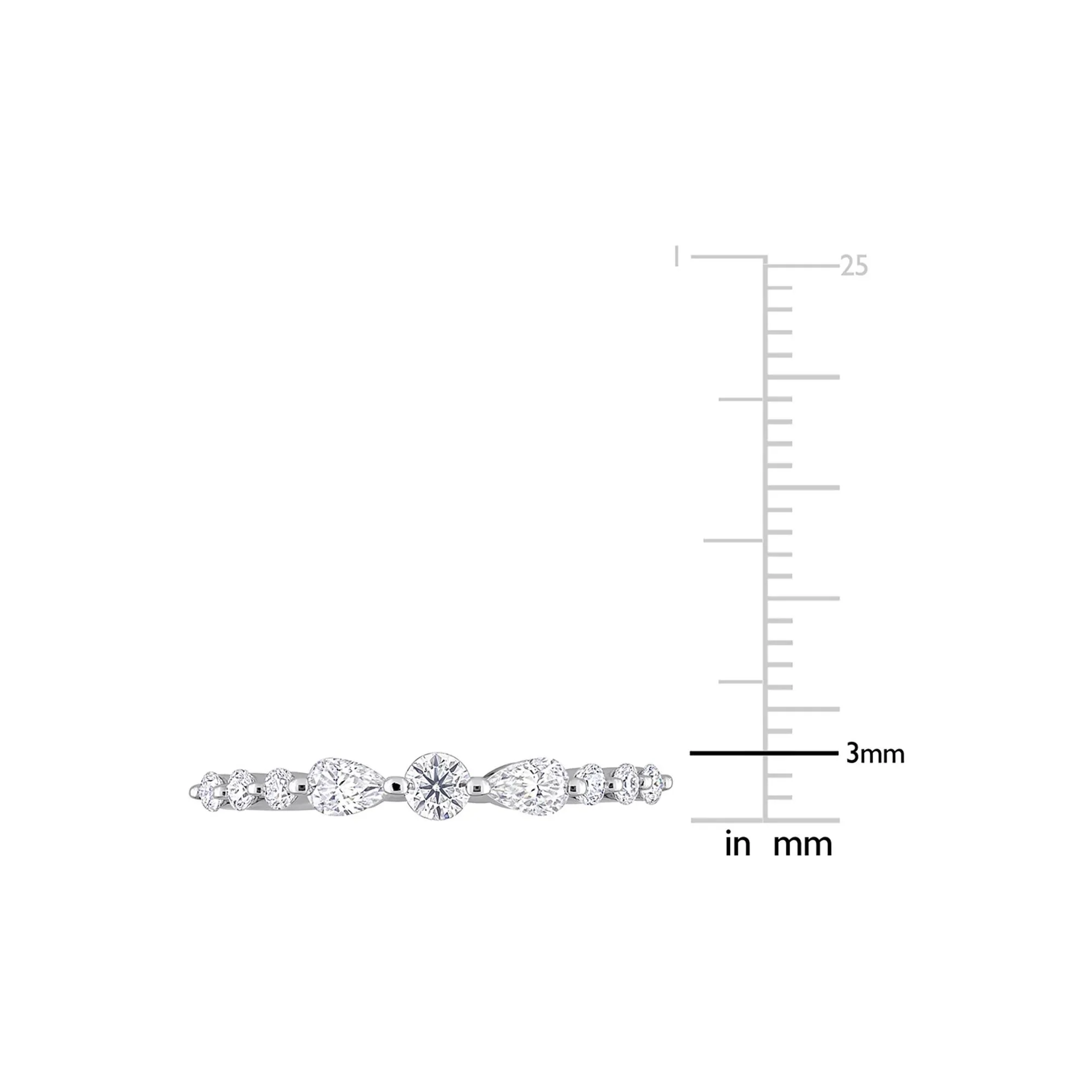 Moissanite Band Ring .925 Sterling Silver (2/5 CT. Dew) White Size 10 - Image 4