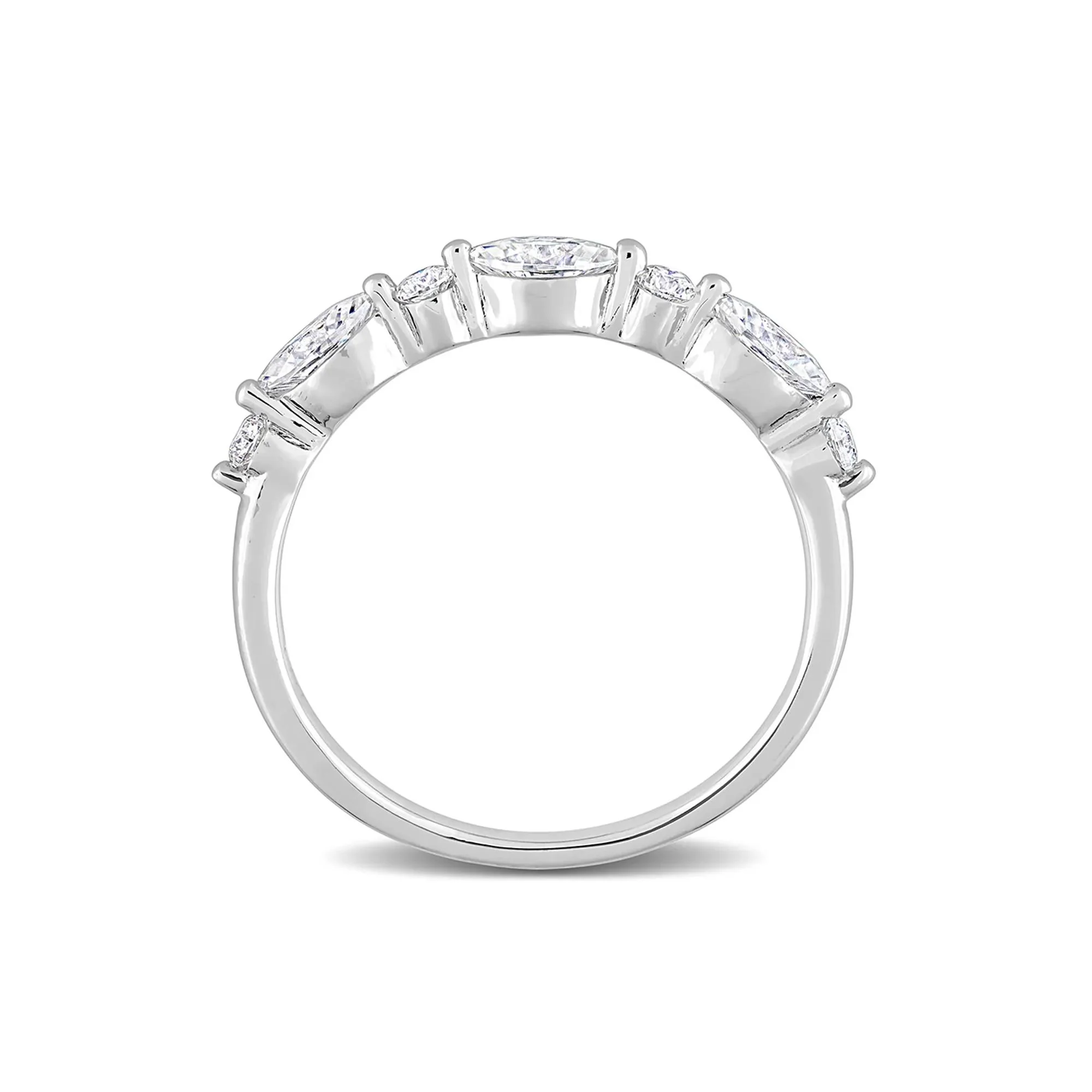 Marquise Moissanite Stacking Ring .925 Sterling Silver (1/2 CT. Dew) White Size 6 - Image 2