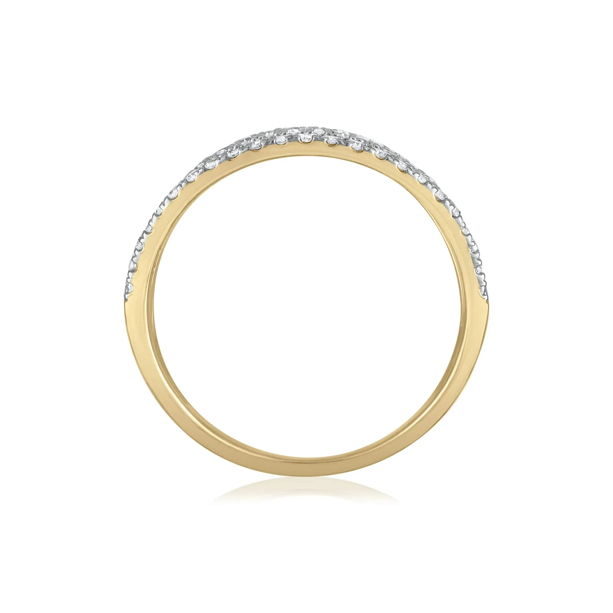1/2 CT. Tw. Diamond Four-Row Band Ring 10K Yellow Gold Size 7 2.5mm - Image 2