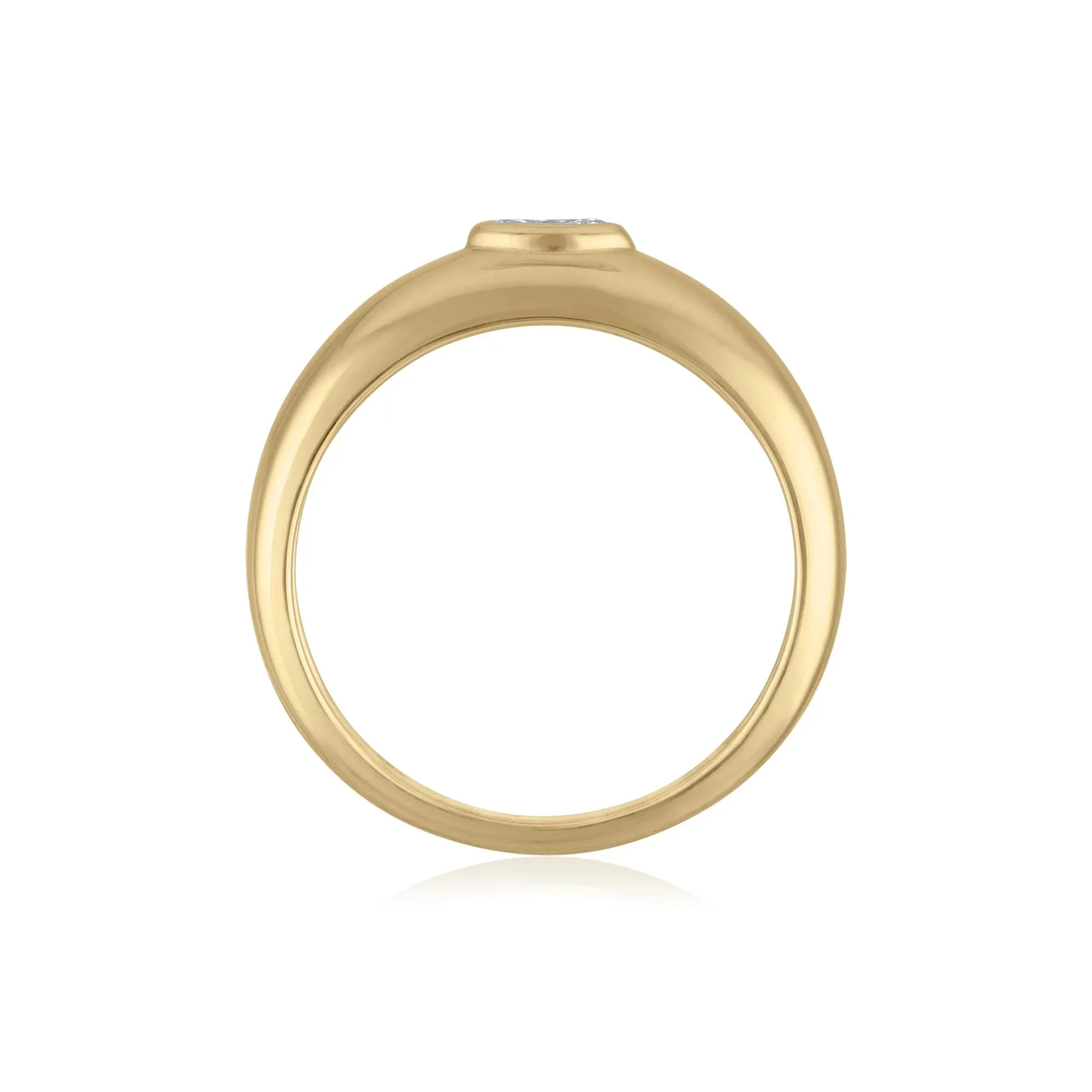 1/10 CT. Tw. Marquise Diamond Ring 10K Yellow Gold Size 7 2mm - Image 2