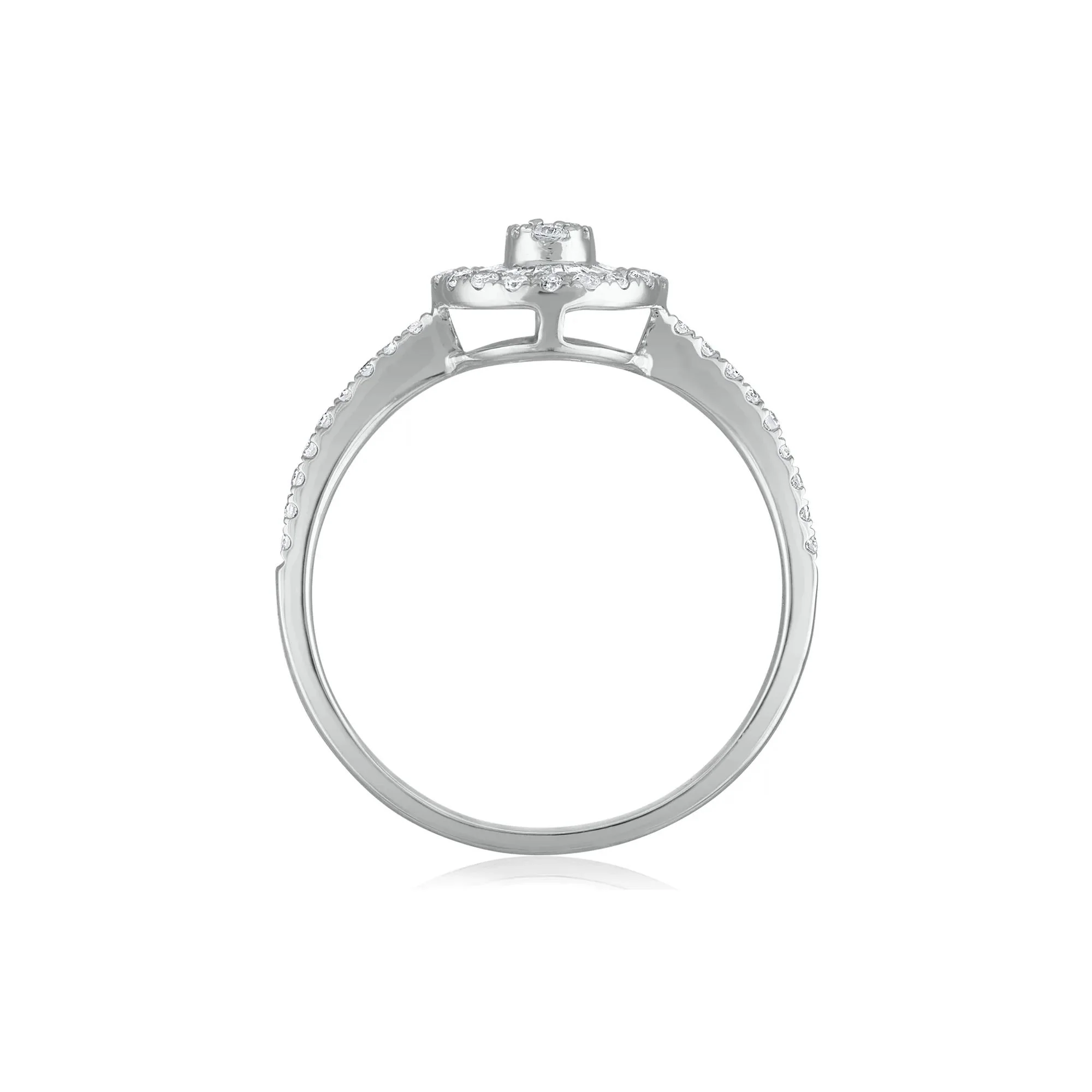 3/8 CT. Tw. Diamond Engagement Ring 14K White Gold Round Brilliant Cut Size 6 1.5mm - Image 2