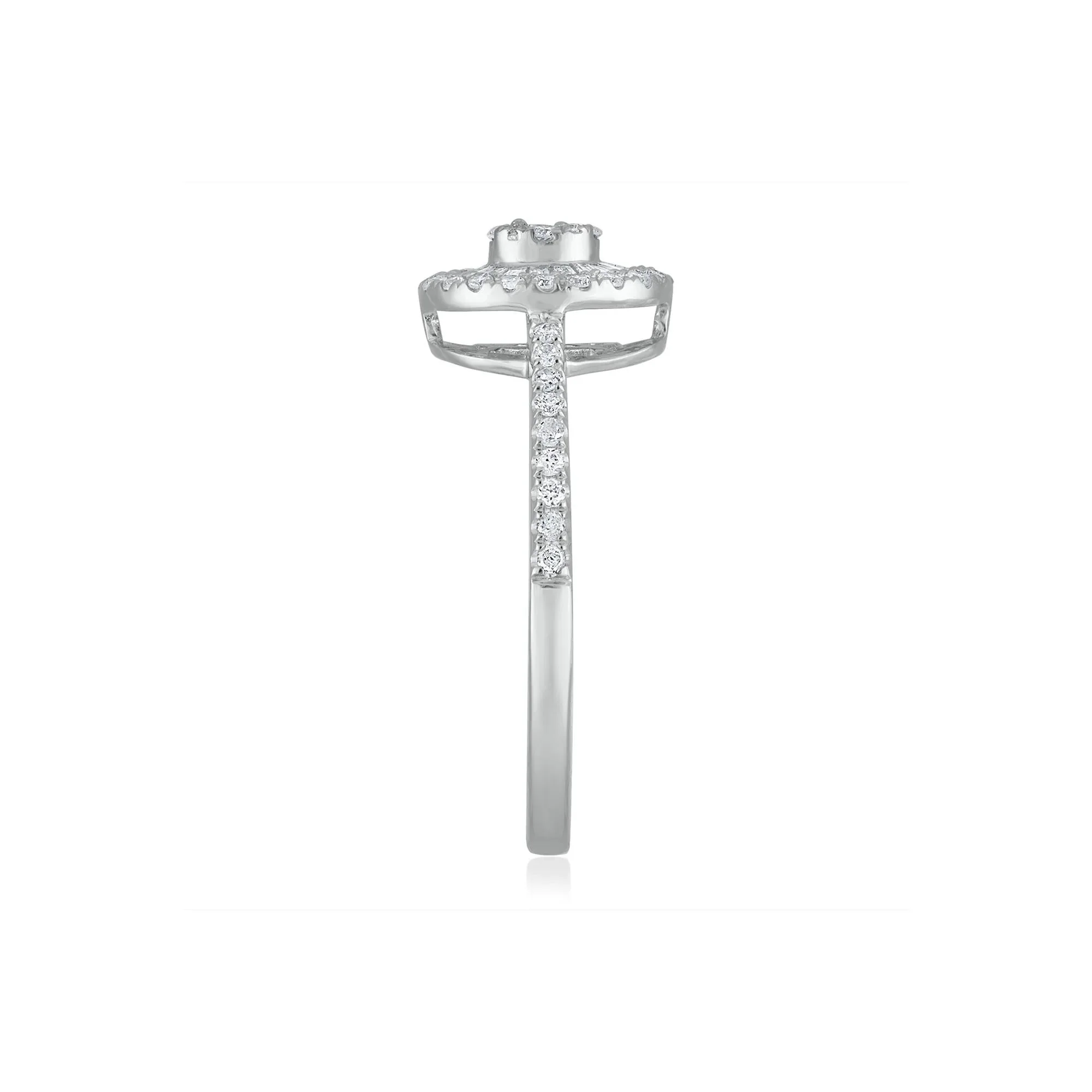 3/8 CT. Tw. Diamond Engagement Ring 14K White Gold Round Brilliant Cut Size 7 1.5mm - Image 3