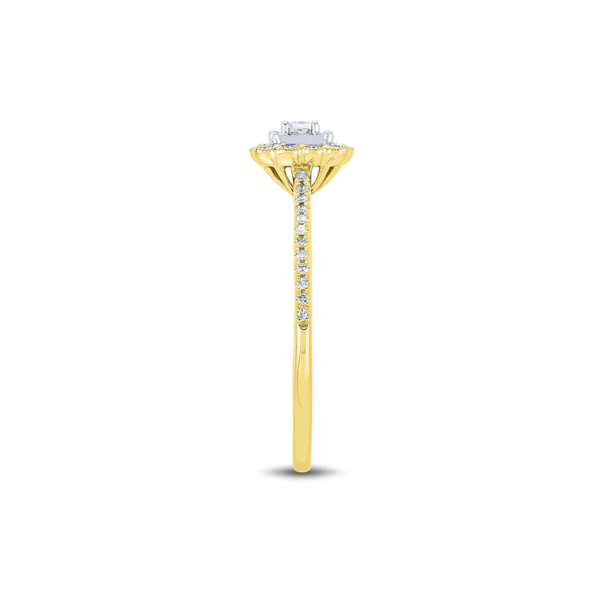 1/4 CT. Tw. Diamond Promise Ring 10K Yellow Gold Round Brilliant Cut Size 6 1mm - Image 3