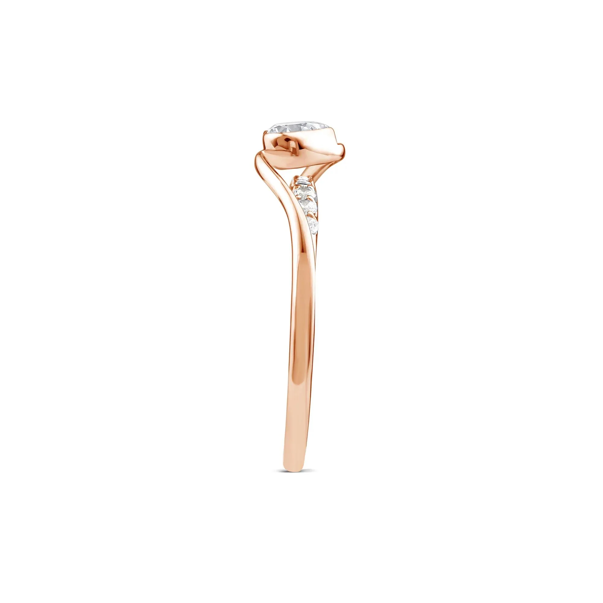 3/8 CT. Tw. Lab Grown Diamond Heart Ring 10K Rose Gold Size 6 - Image 3