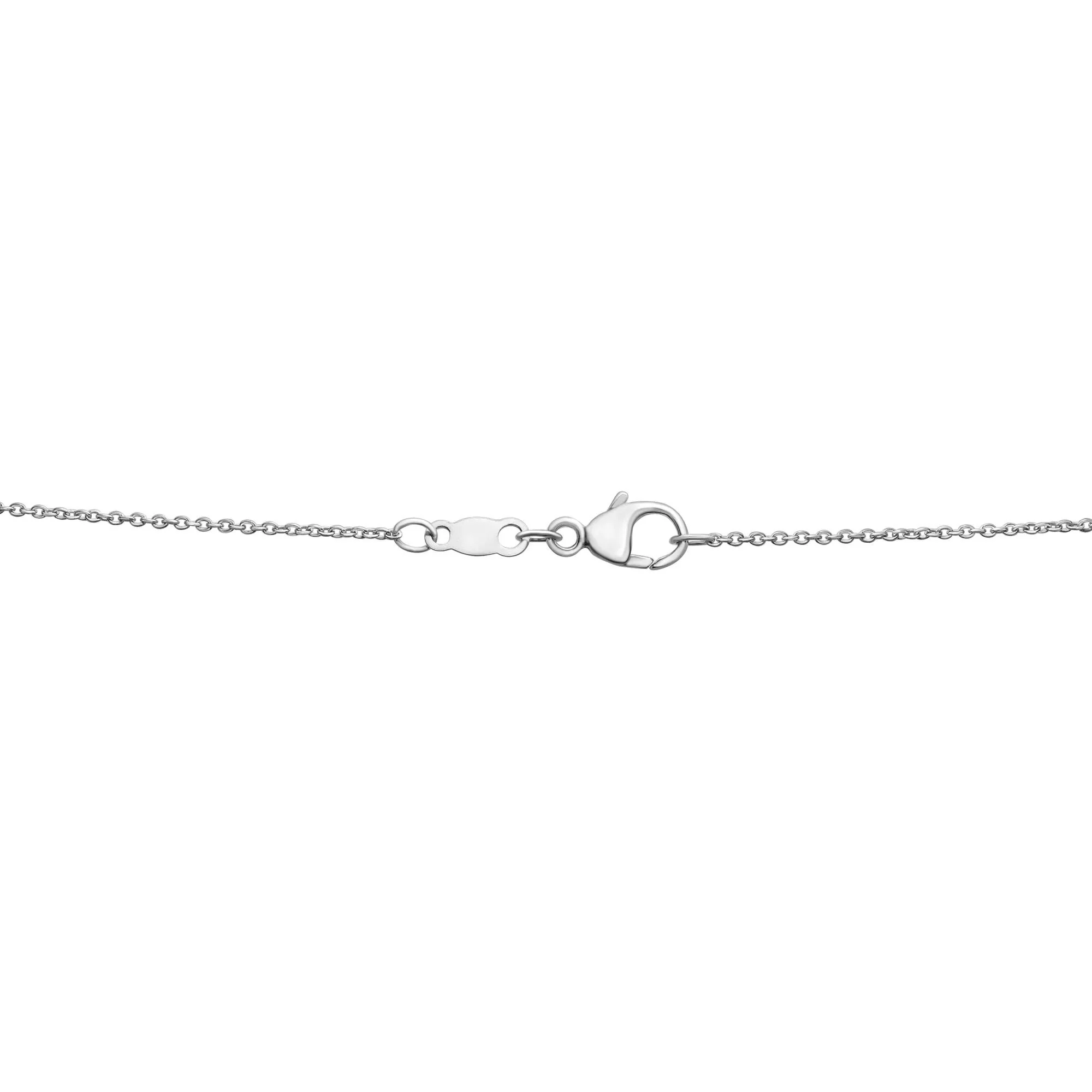 White Topaz Lariat Clover Necklace .925 Sterling Silver Size 16.5" - Image 4