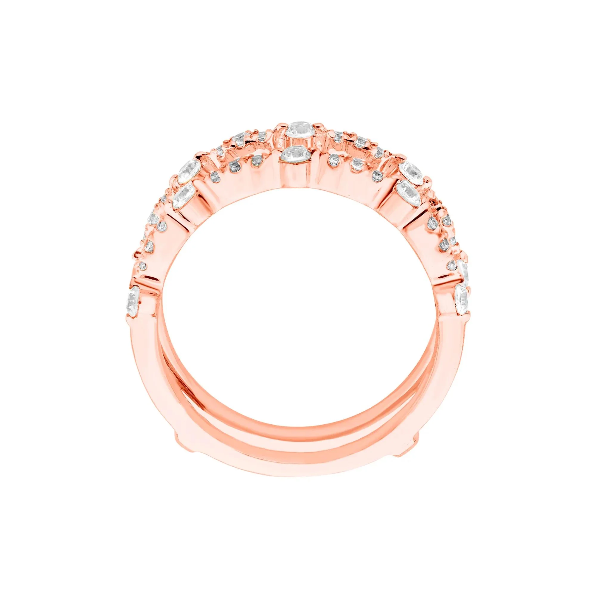 1/2 CT. Tw. Diamond Ring Insert 10K Rose Gold Round Brilliant Cut Size 8 - Image 2