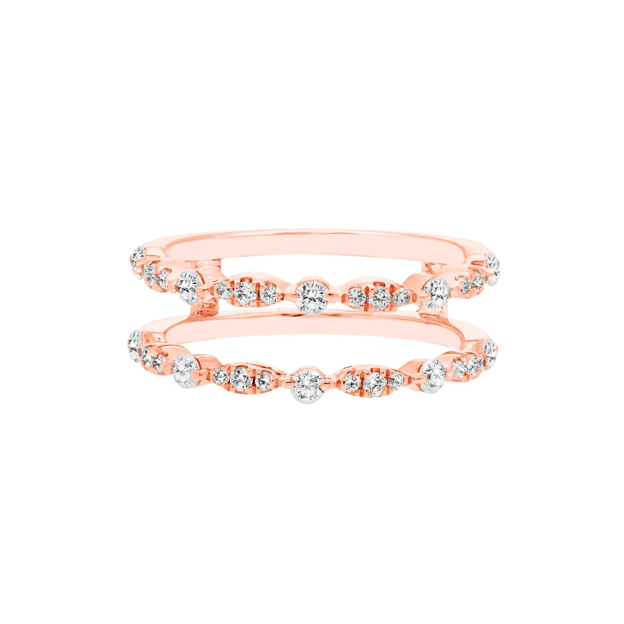 1/2 CT. Tw. Diamond Ring Insert 10K Rose Gold Round Brilliant Cut Size 9