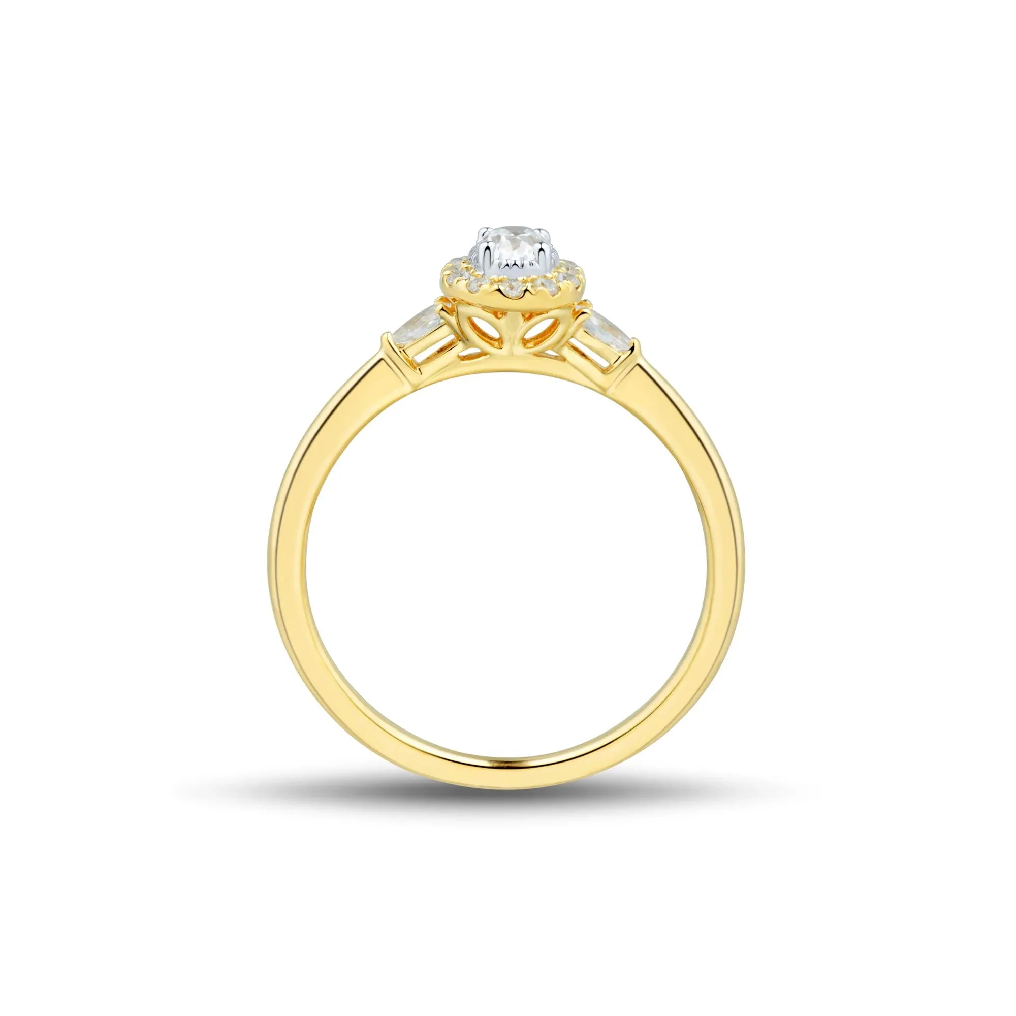 1/3 CT. Tw. Oval Lab Grown Diamond Ring 10K Yellow Gold Size 8.5 1mm - Image 2