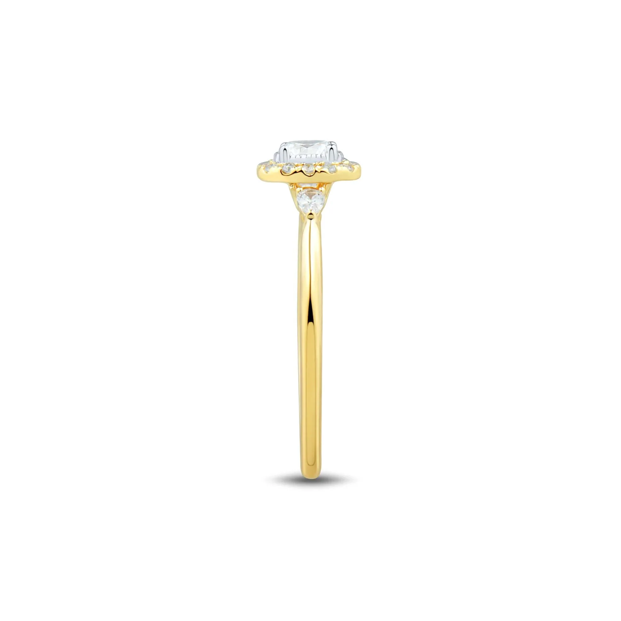 1/3 CT. Tw. Oval Lab Grown Diamond Ring 10K Yellow Gold Size 8.5 1mm - Image 3