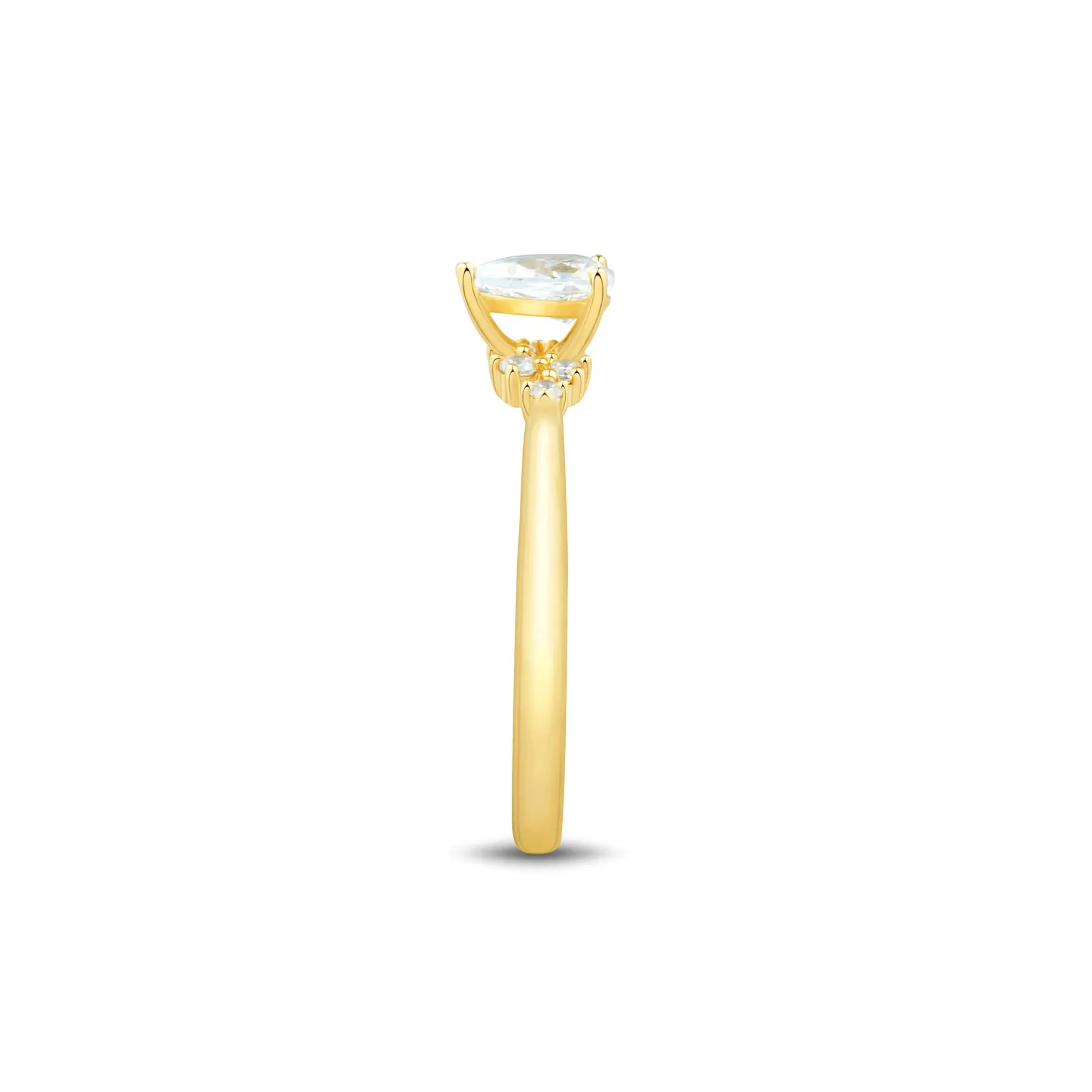3/8 CT. Tw. Lab Grown Diamond Promise Ring 10K Yellow Gold Size 5.5 1mm - Image 3