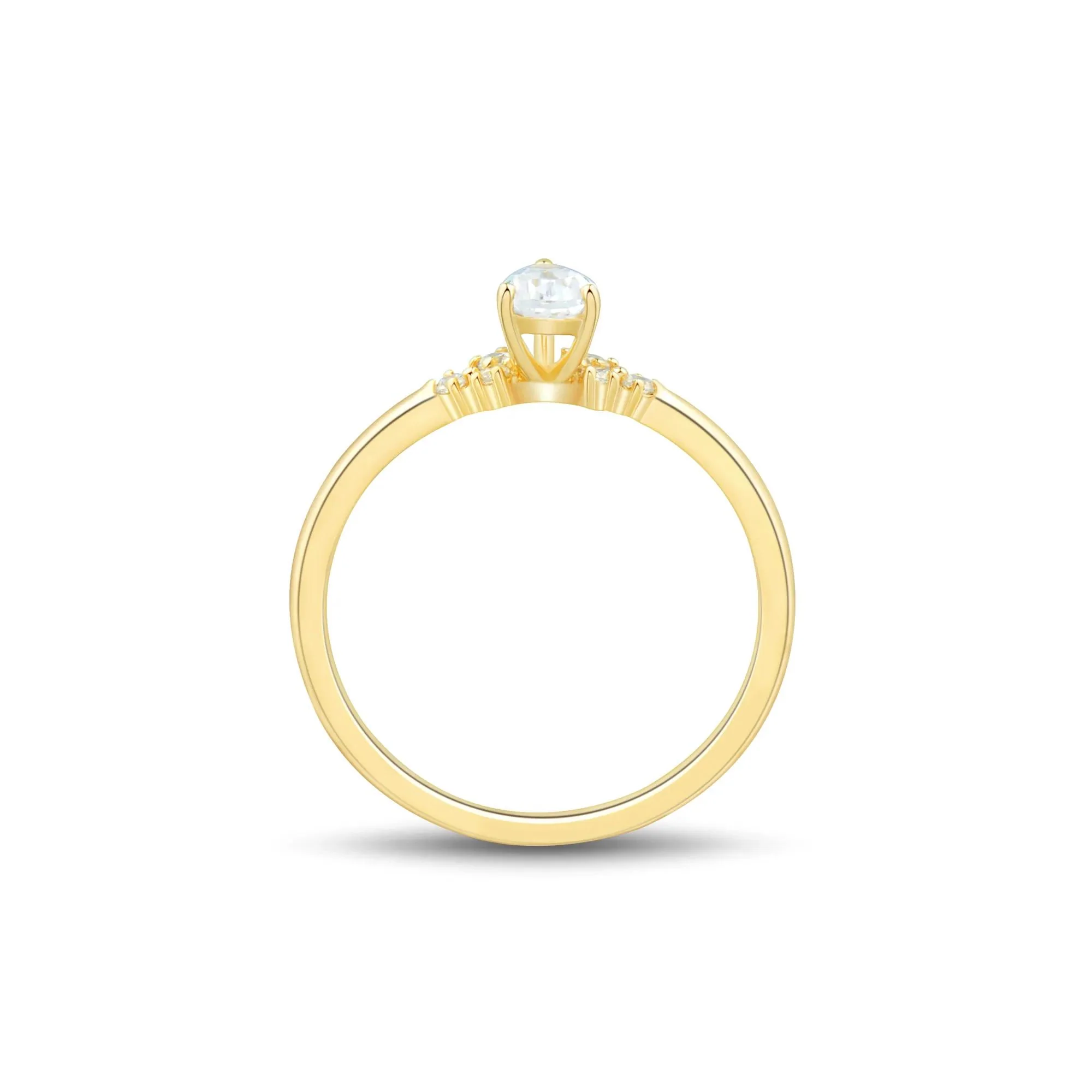 3/8 CT. Tw. Lab Grown Diamond Promise Ring 10K Yellow Gold Size 7 1mm - Image 2